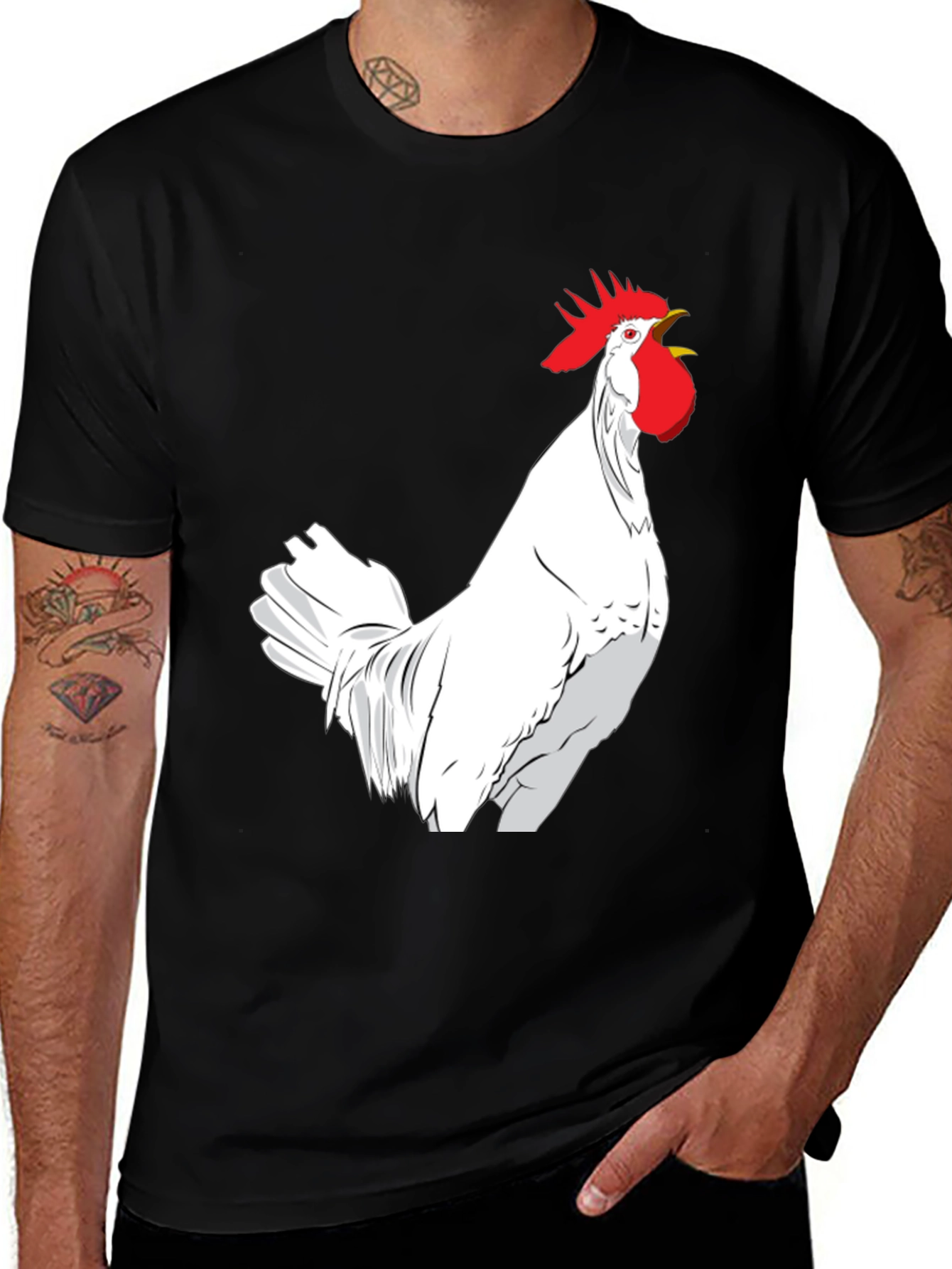 Variant 15 of Rooster Graphic Black Tee