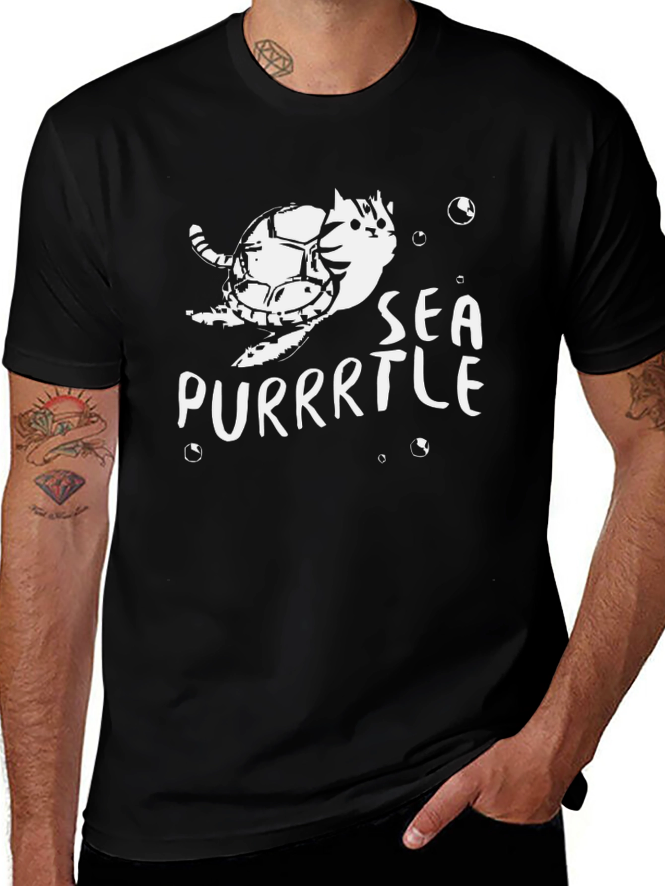 Variant 21 of Sea Purrtle T-Shirt: Cat Turtle Graphic Tee