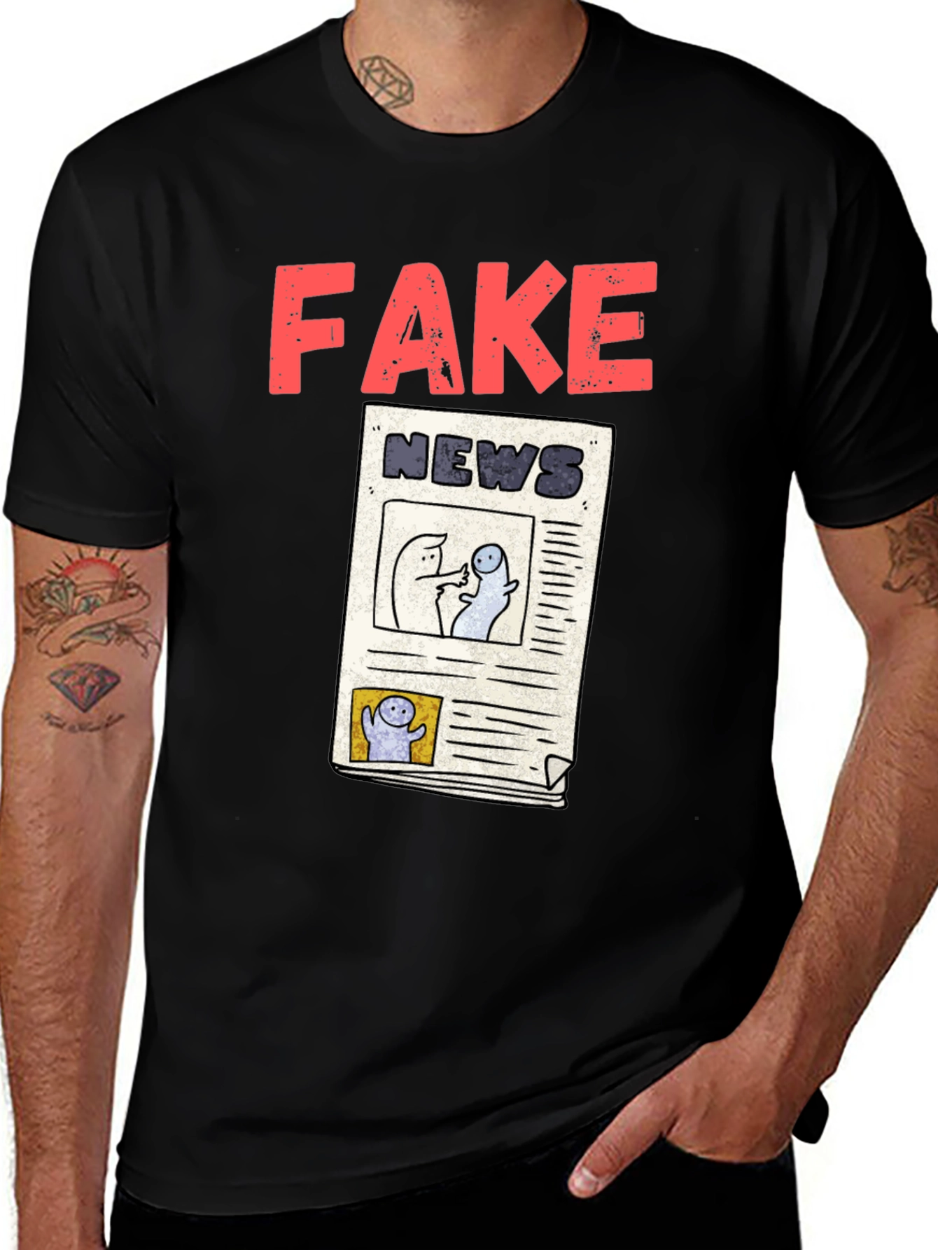 Variant 3 of Fake News Graphic Tee - Unisex Black T-Shirt