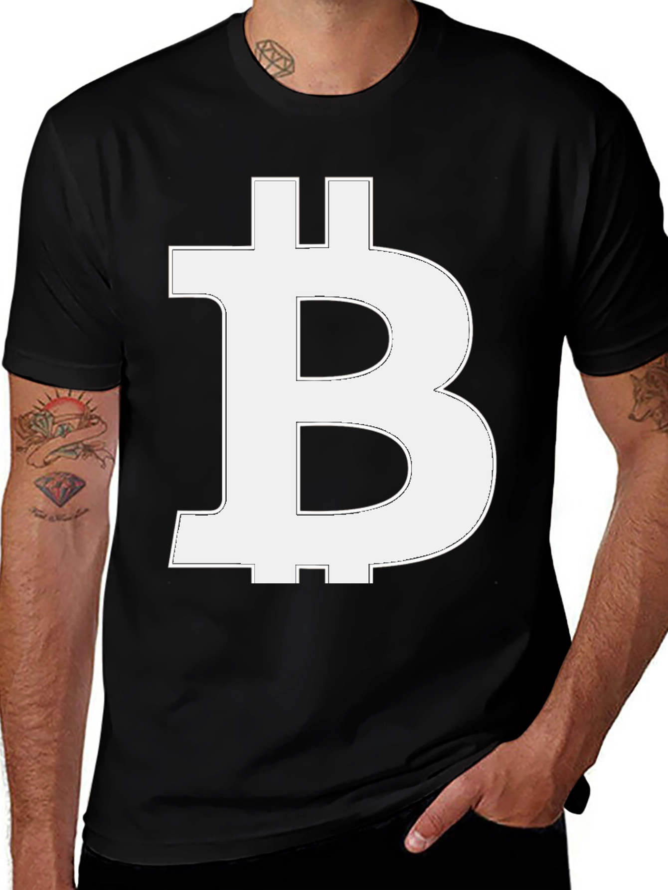Variant 25 of Bitcoin Logo Graphic Tee - Black Crypto T-Shirt