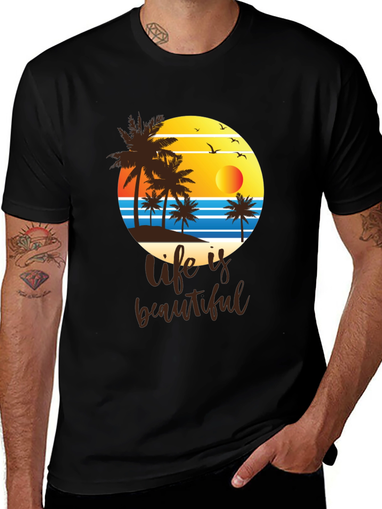 Life is Beautiful Beach Graphic Tee
