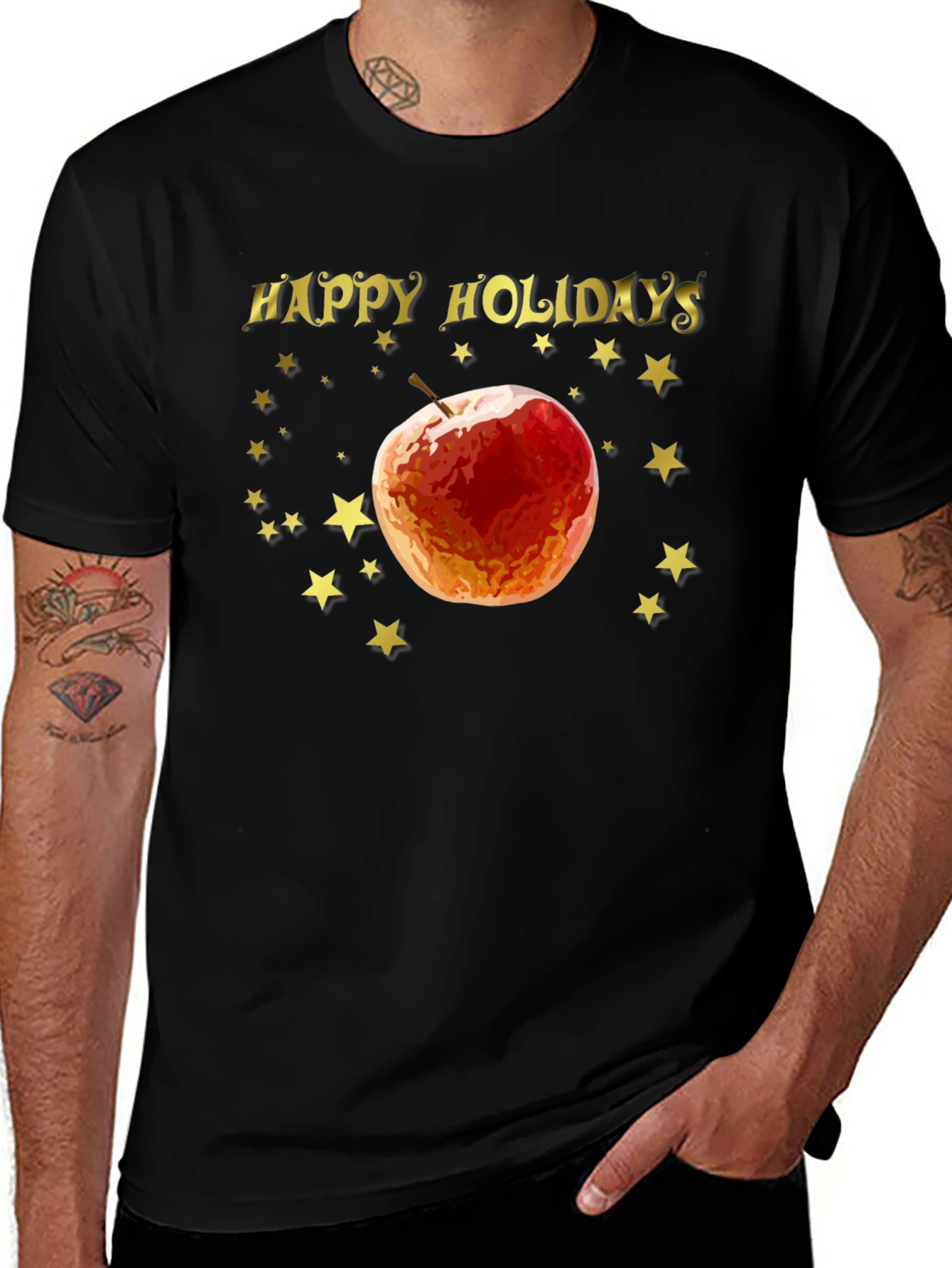 Happy Holidays Apple Star Tee