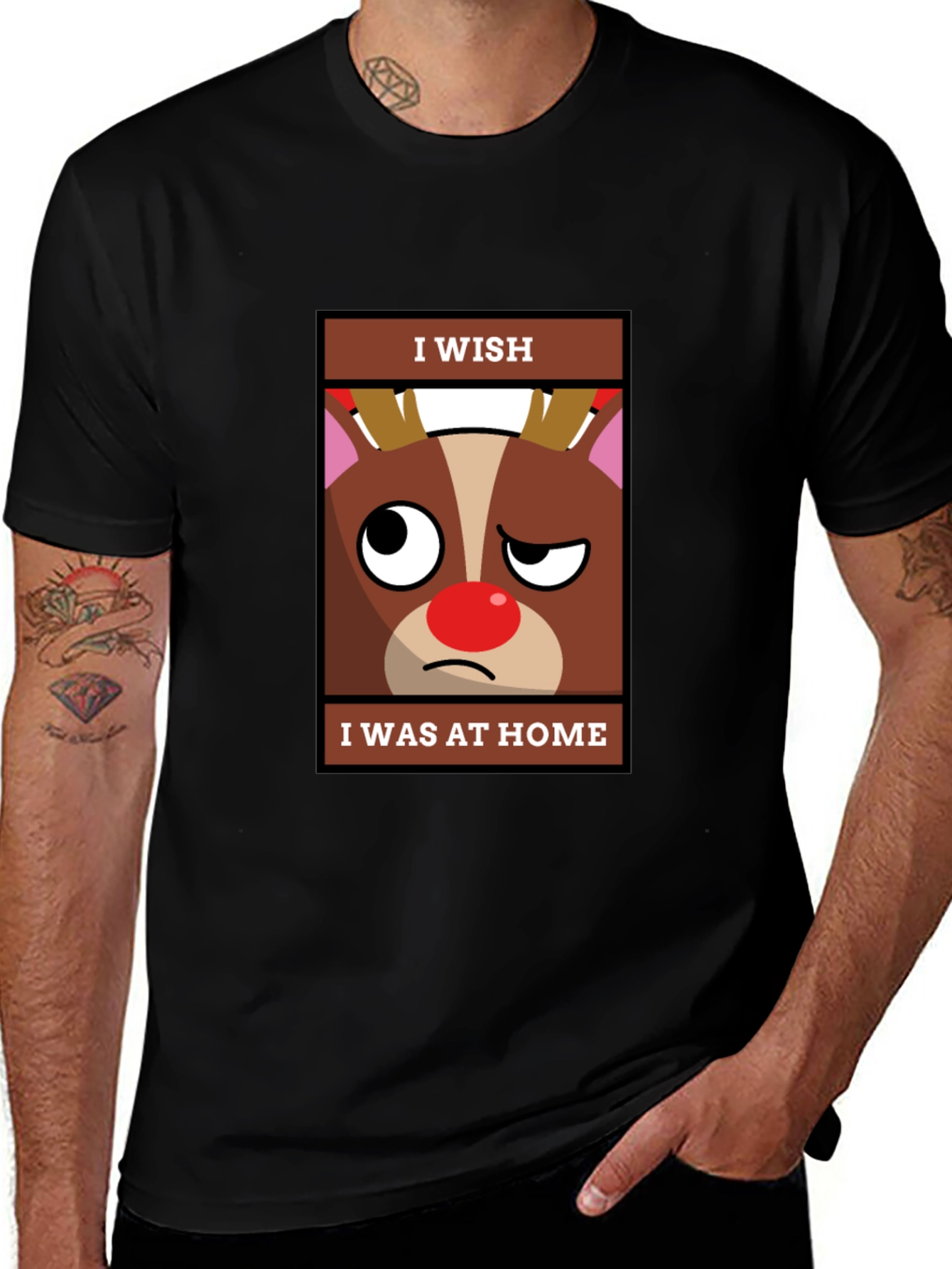 Variant 13 of I Wish I Was At Home Funny Christmas T-Shirt