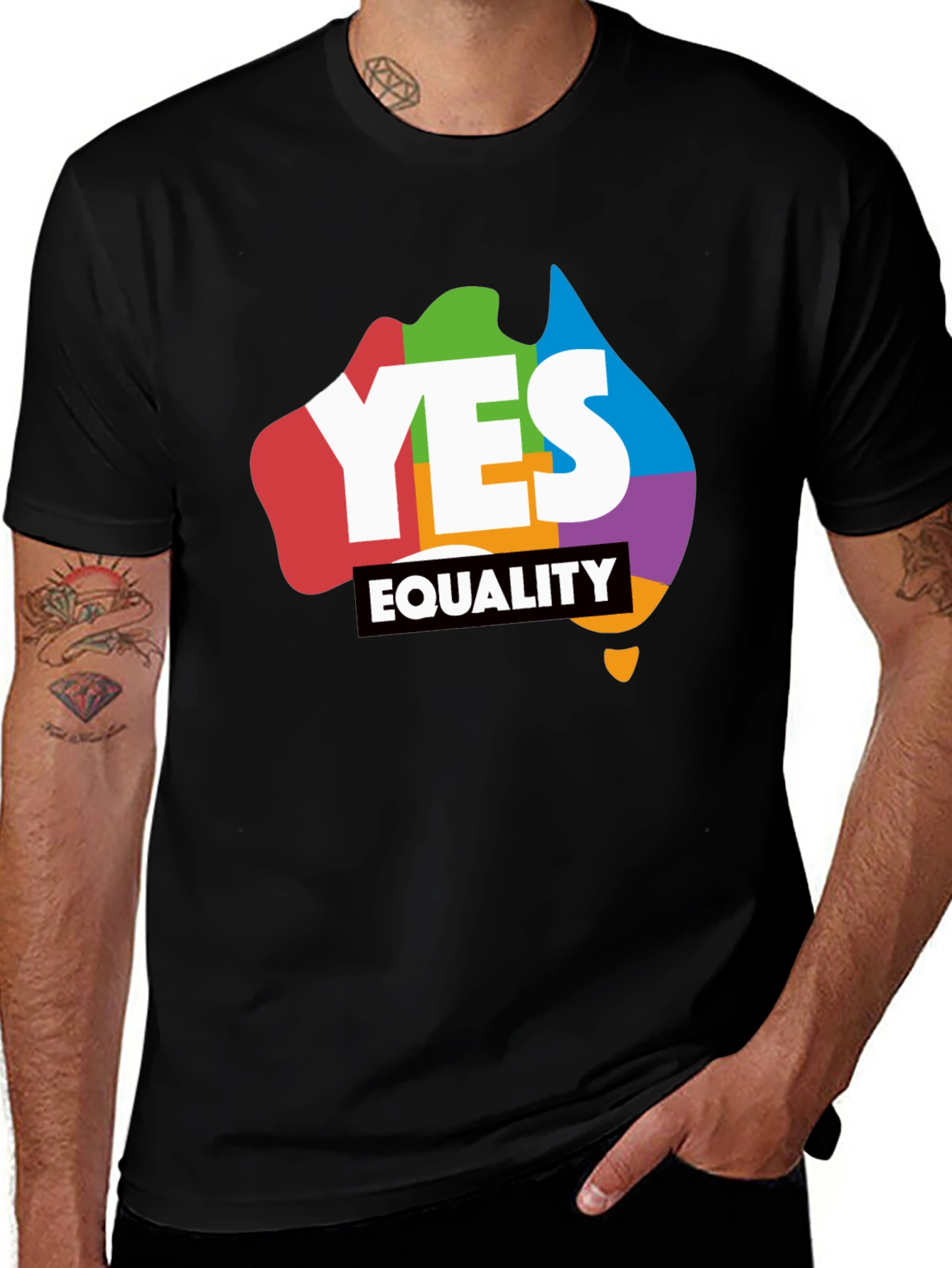 Yes Equality T-Shirt - Rainbow Australia Pride Tee