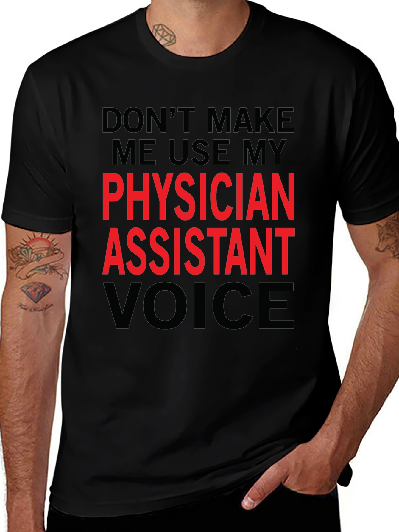 Black Physician Assistant Voice Funny T-Shirt main image