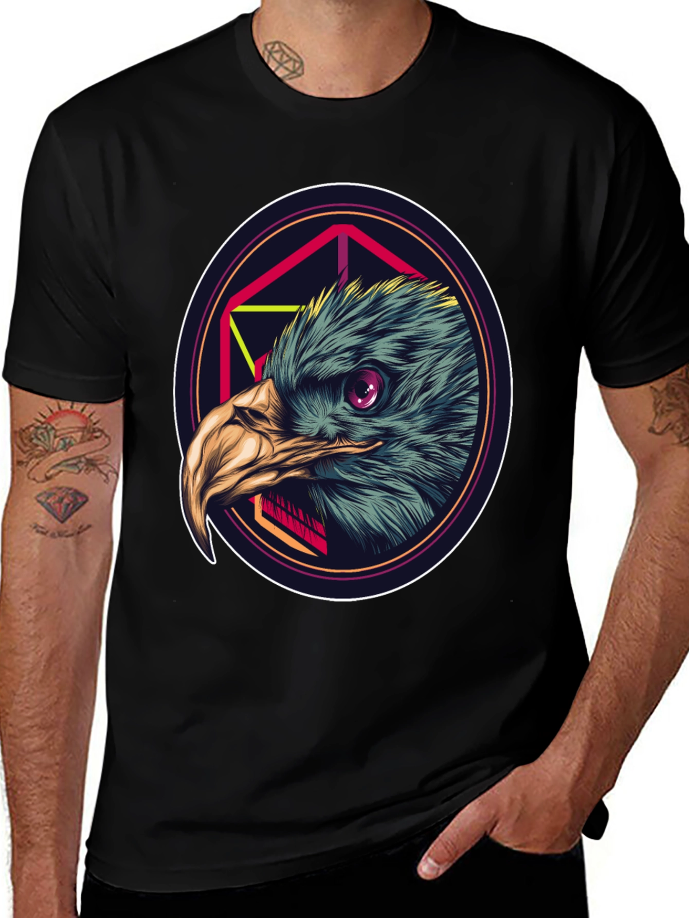 Variant 6 of Eagle Graphic Tee - Men's Black T-Shirt