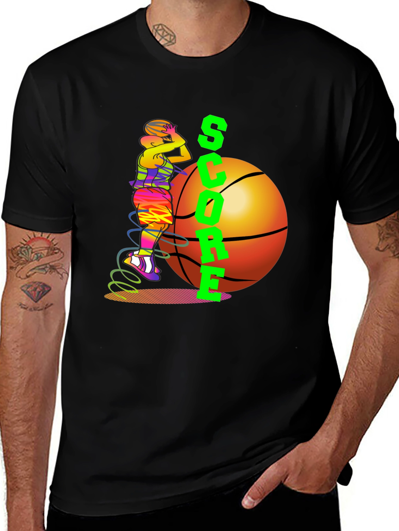 Score Basketball Graphic T-Shirt - Black