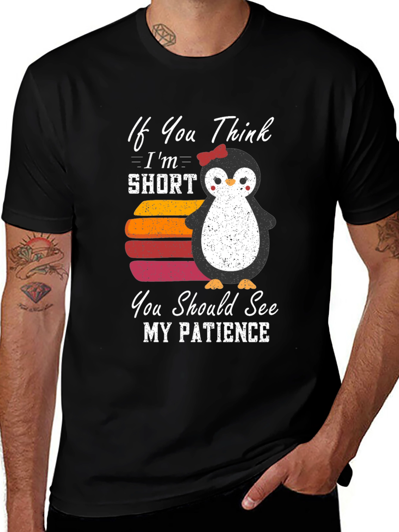 Variant 16 of Funny Penguin Short Patience Graphic T-Shirt