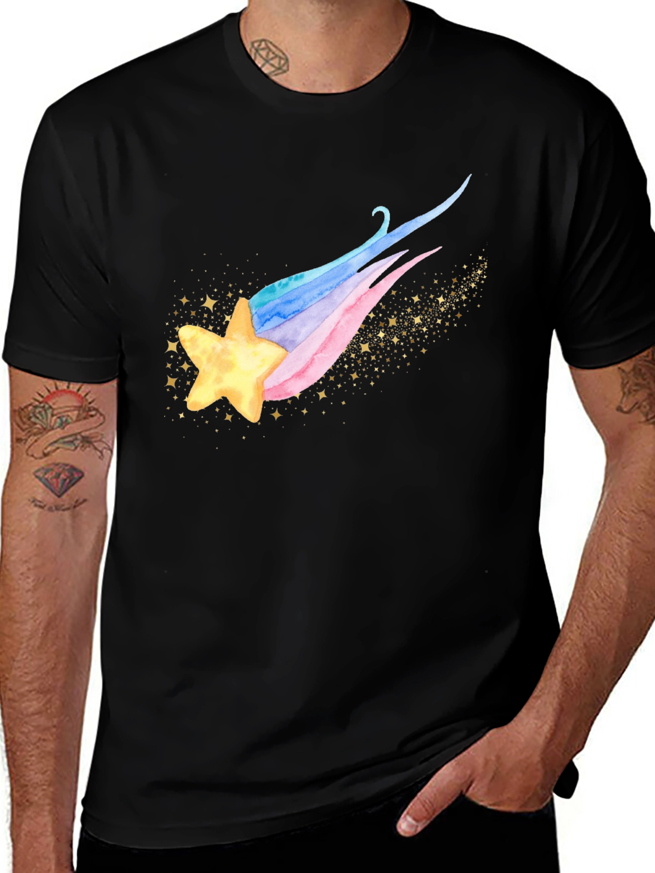 Variant 10 of Shooting Star Graphic Tee - Trendy Celestial Design