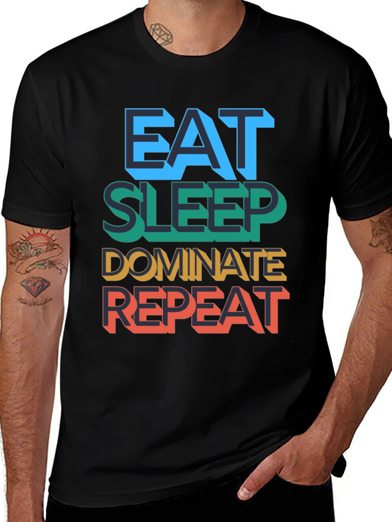 Variant 12 of Eat Sleep Dominate Repeat Graphic Tee