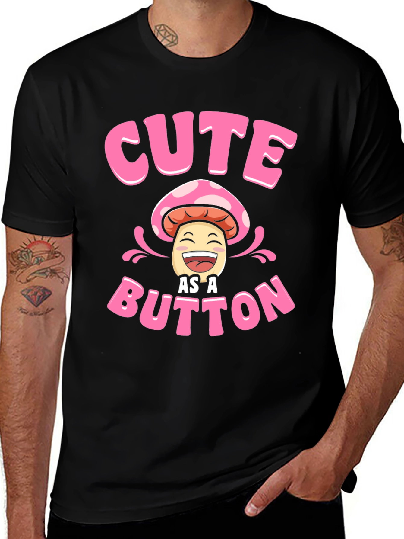 Variant 18 of Cute As A Button Mushroom Graphic T-Shirt