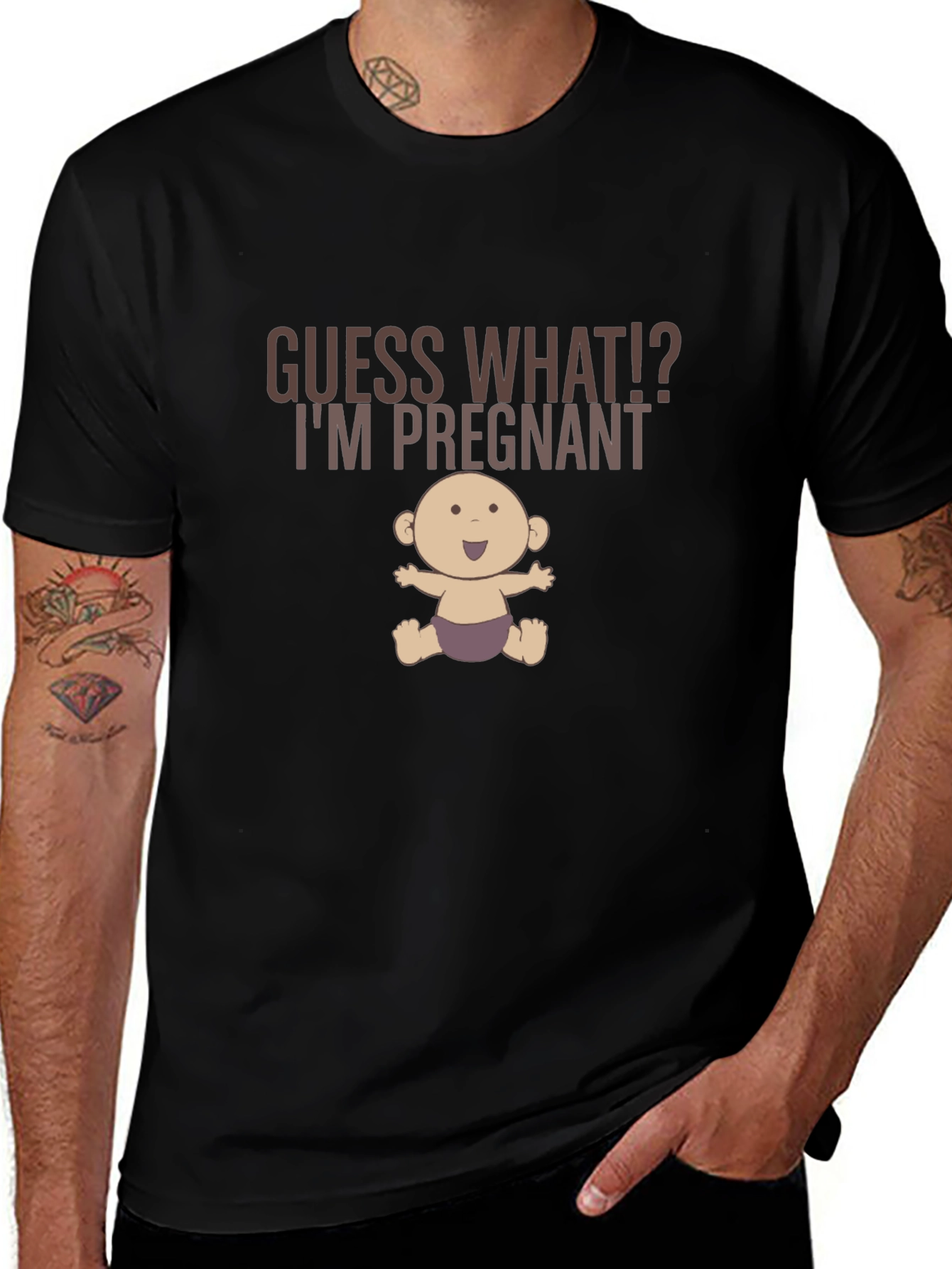 Guess What I'm Pregnant Funny Graphic Tee
