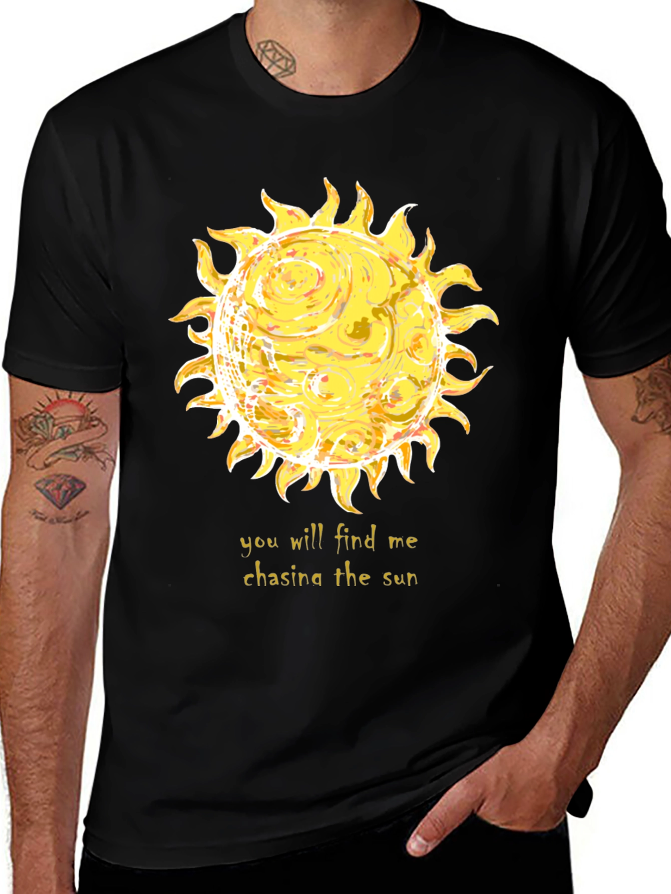 Variant 24 of Chasing the Sun Graphic Tee - Black