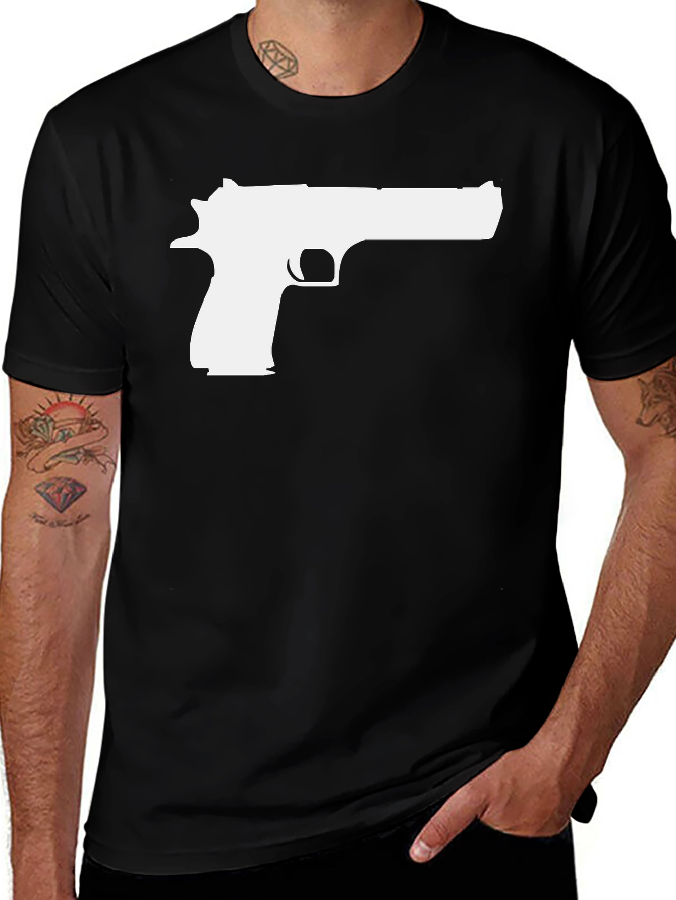 Variant 8 of Gun Graphic T-Shirt - Bold Statement Tee