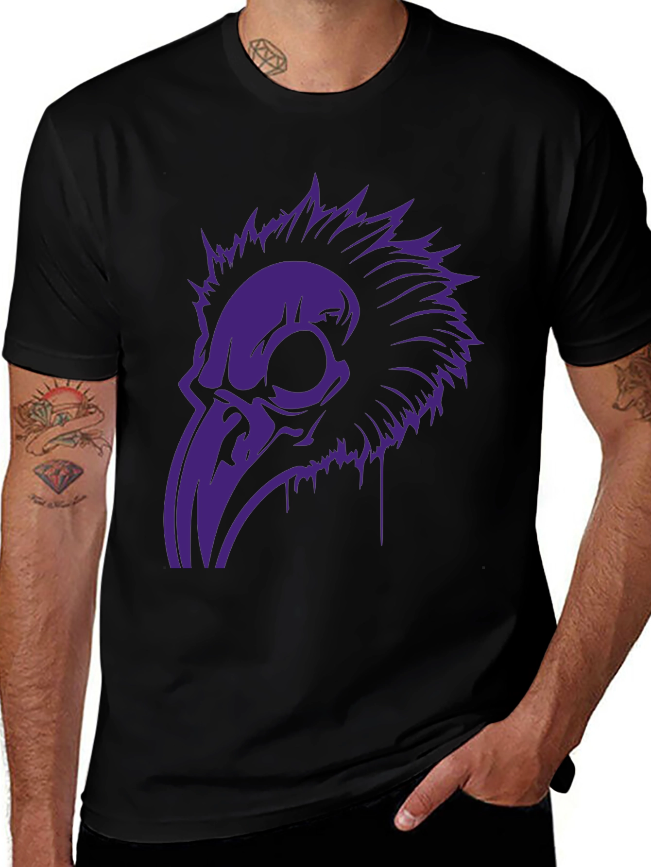 Plague Doctor Skull Graphic Tee - Black