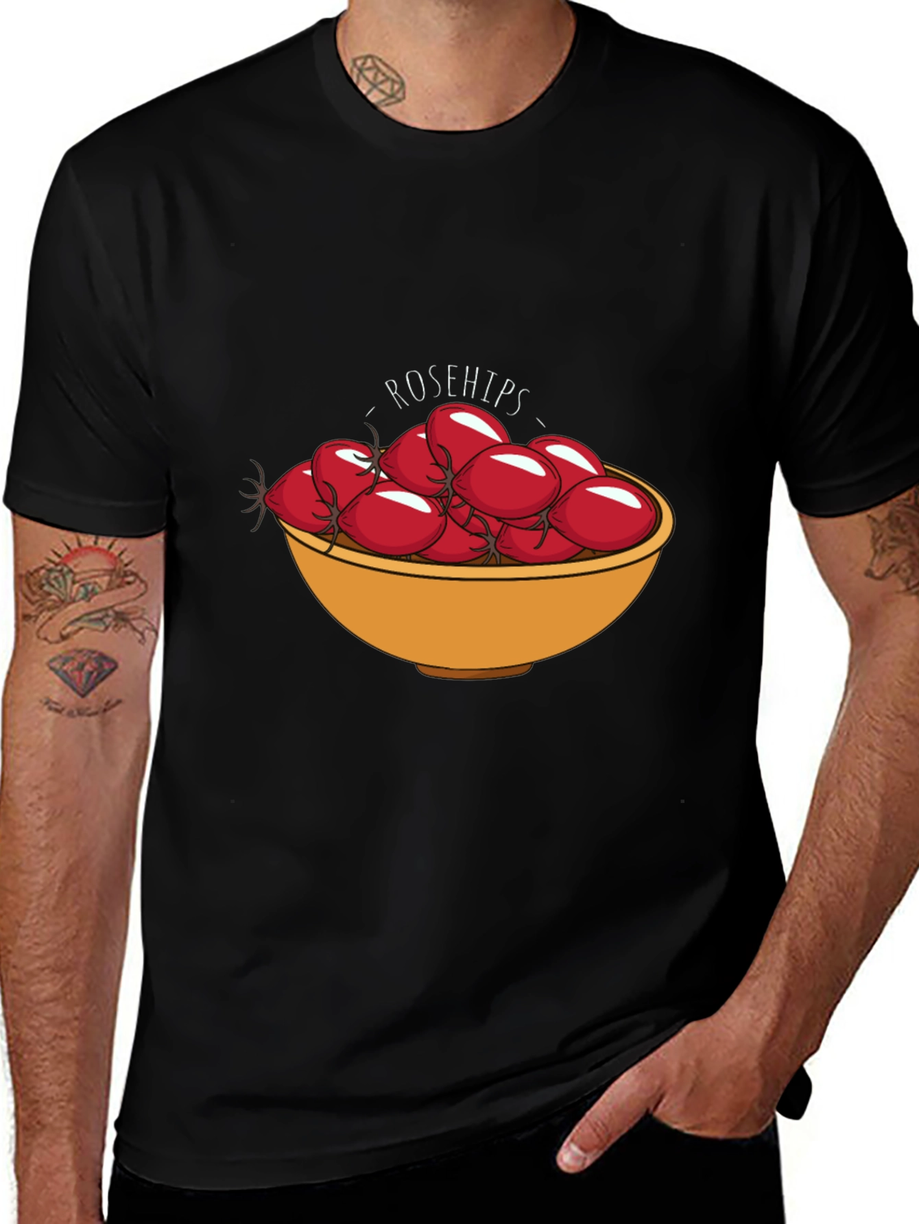 Variant 30 of Rosehips Bowl T-Shirt - Unique Fruit Graphic Tee