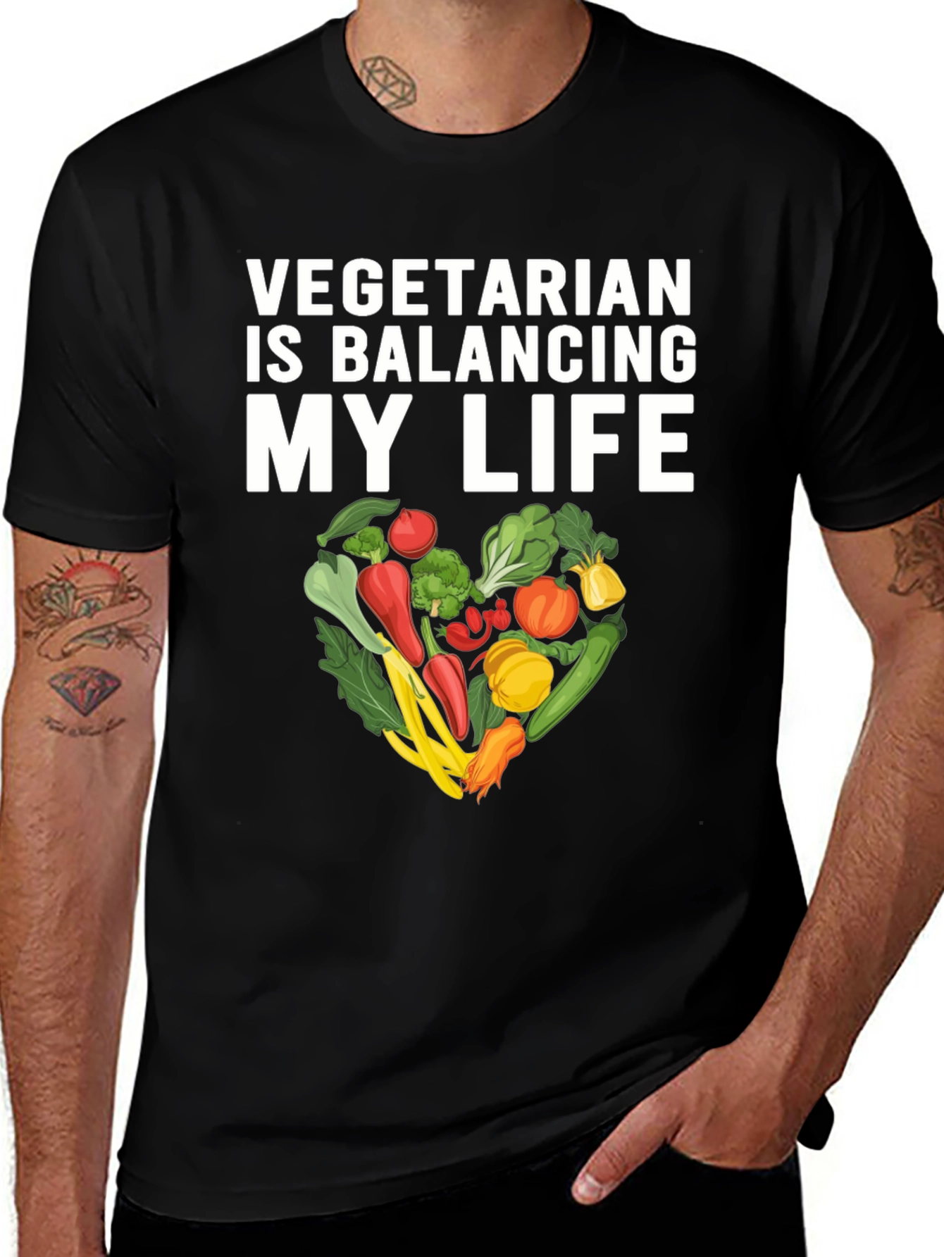 Variant 14 of Vegetarian Balancing My Life T-Shirt