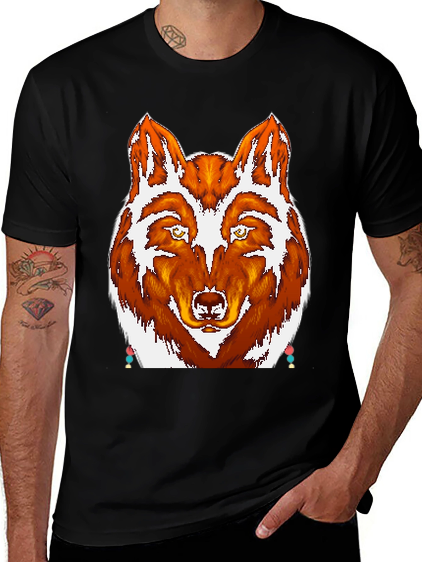 Variant 6 of Wolf Graphic Print Black T-Shirt