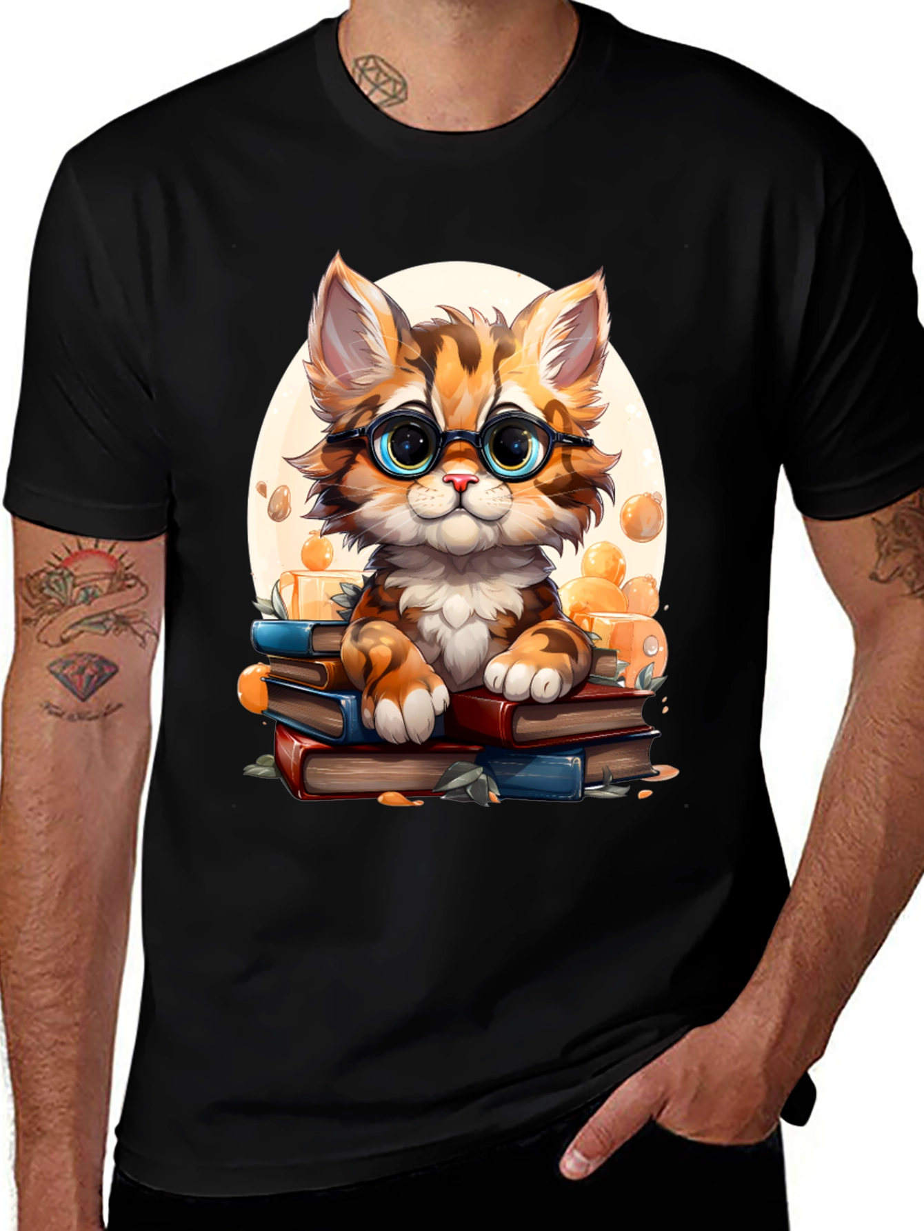 Variant 4 of Bookish Cat Graphic Tee