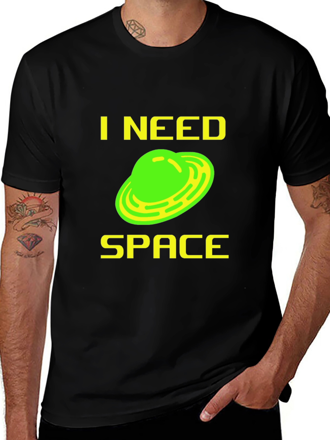 Variant 4 of I Need Space T-Shirt - UFO Graphic Tee