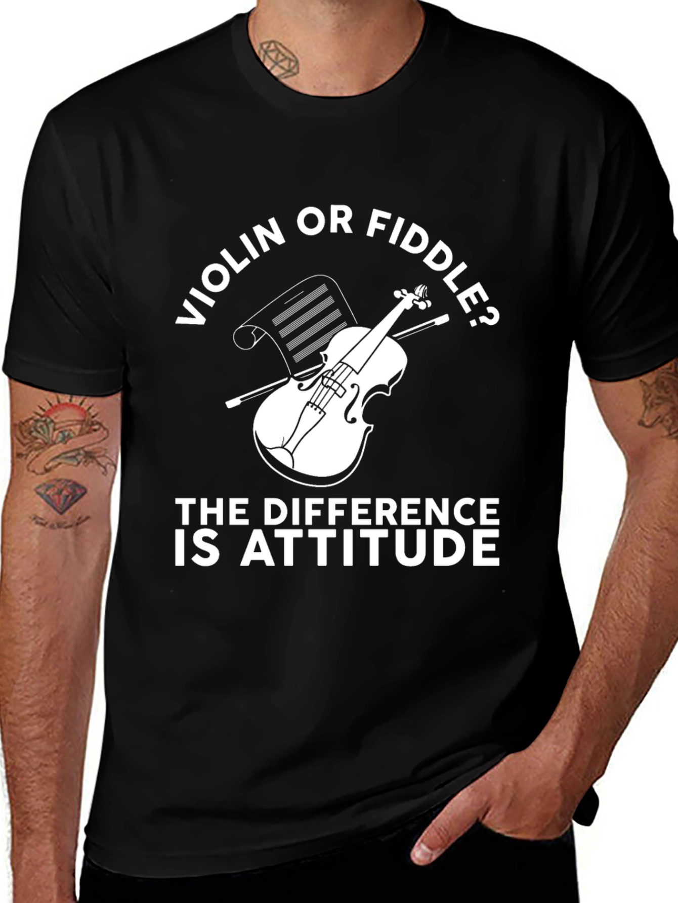 Violin or Fiddle T-Shirt - Attitude is Key