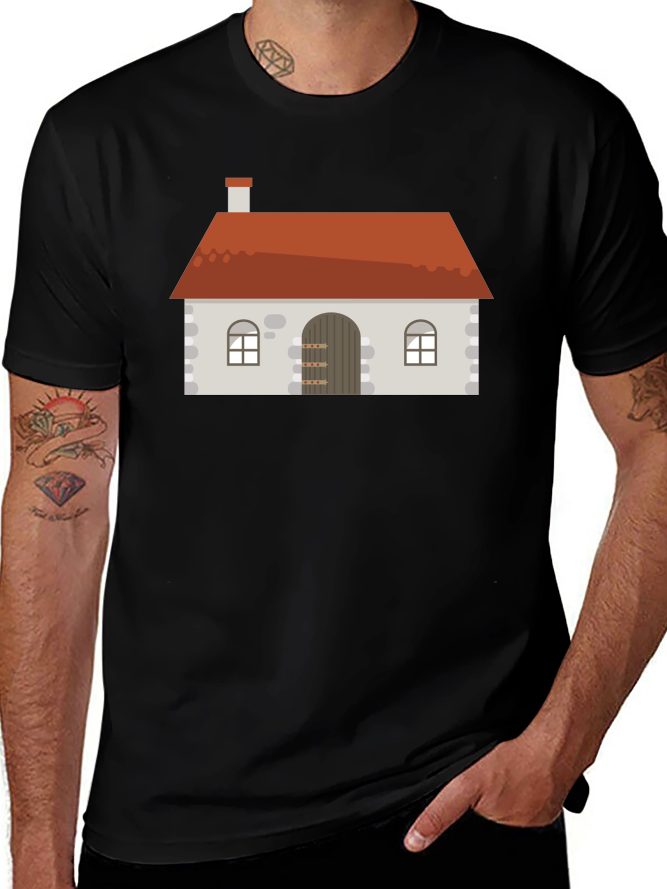 Variant 22 of House Graphic Black T-Shirt