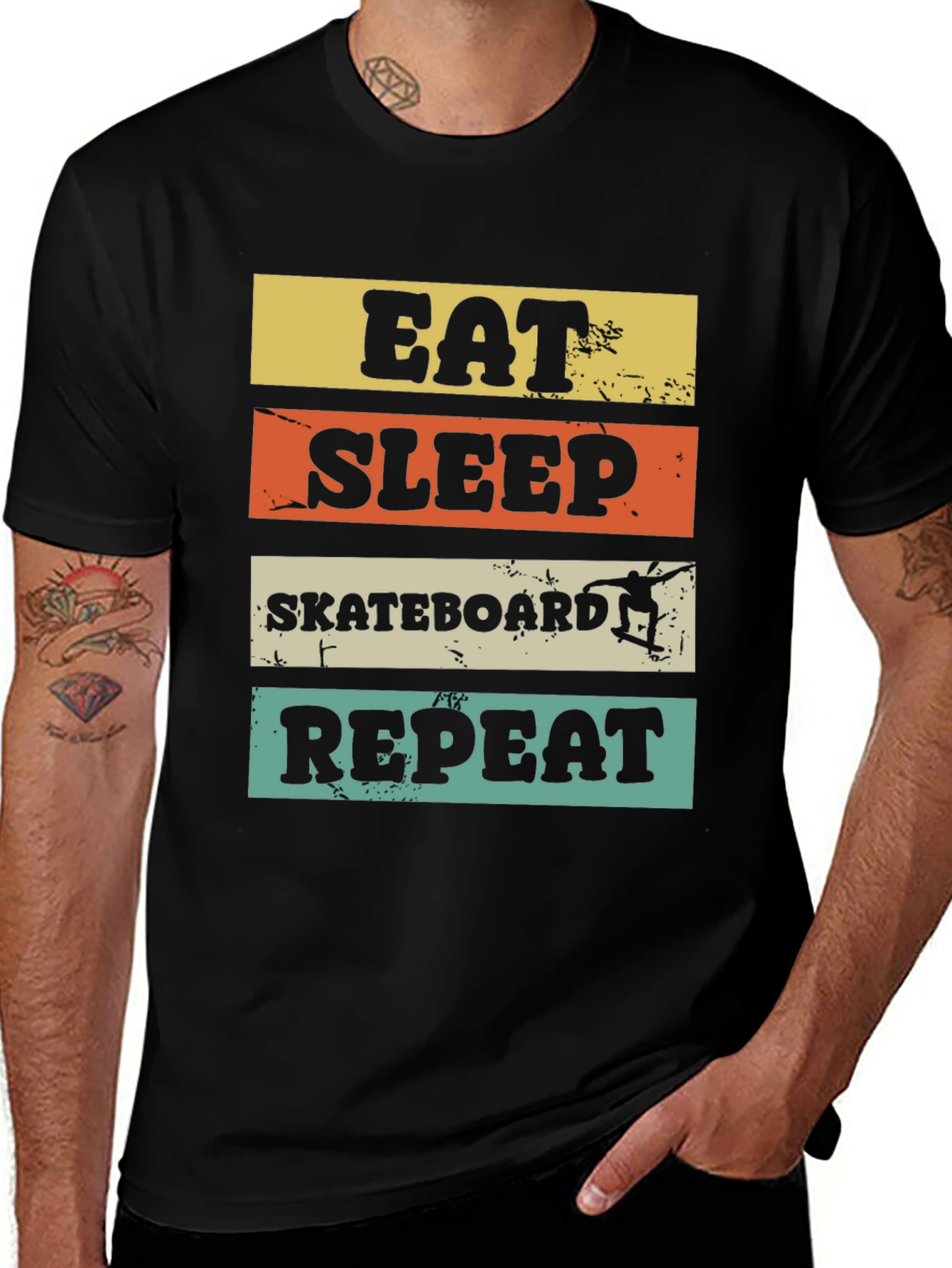 Variant 22 of Eat Sleep Skateboard Repeat Graphic Tee