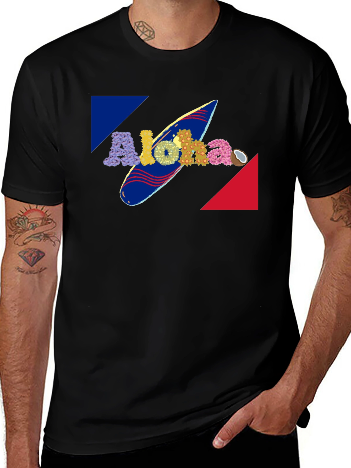 Aloha Surfboard Graphic Tee - Tropical Vibe