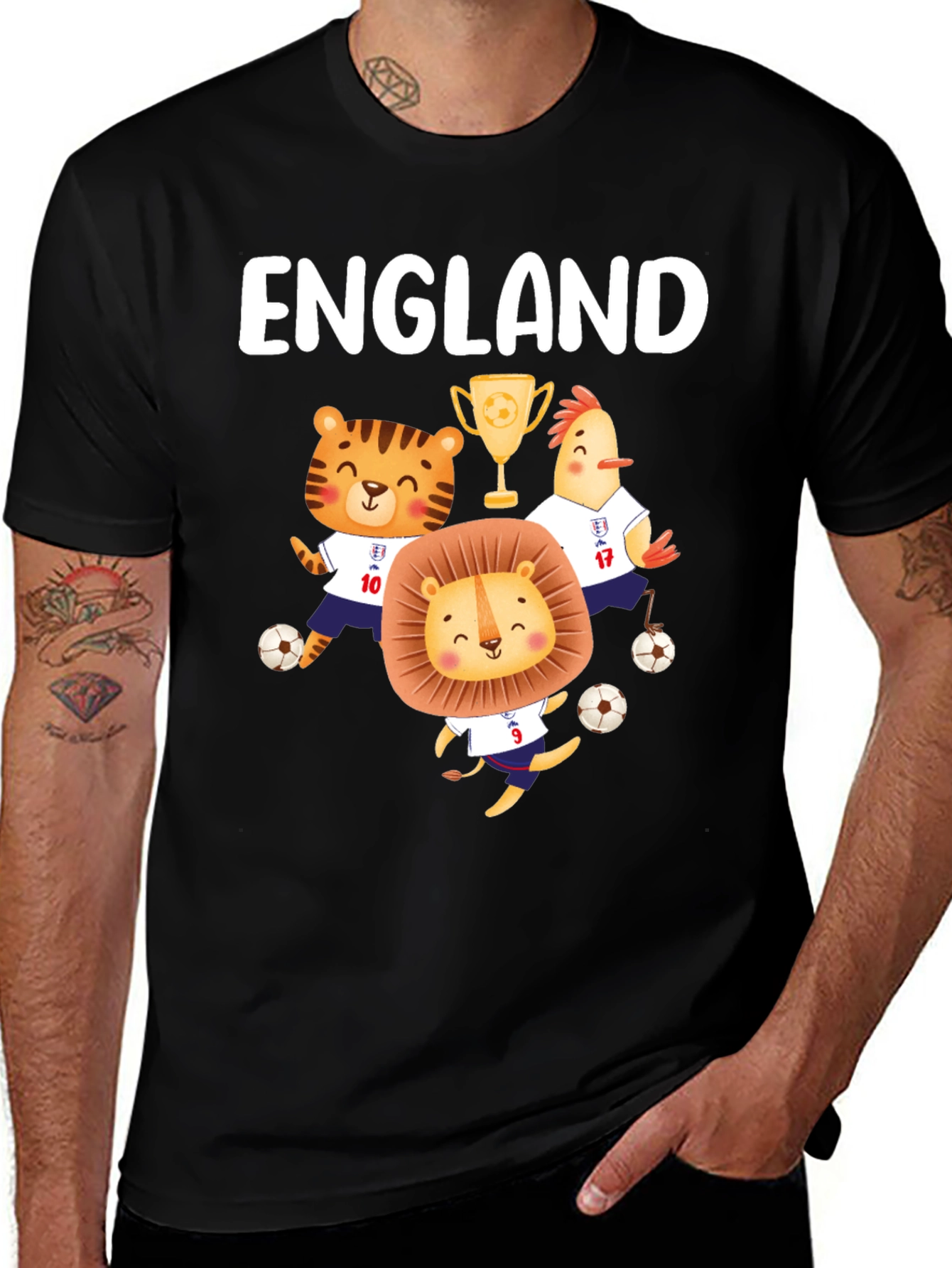 Variant 10 of England Soccer Animals T-Shirt