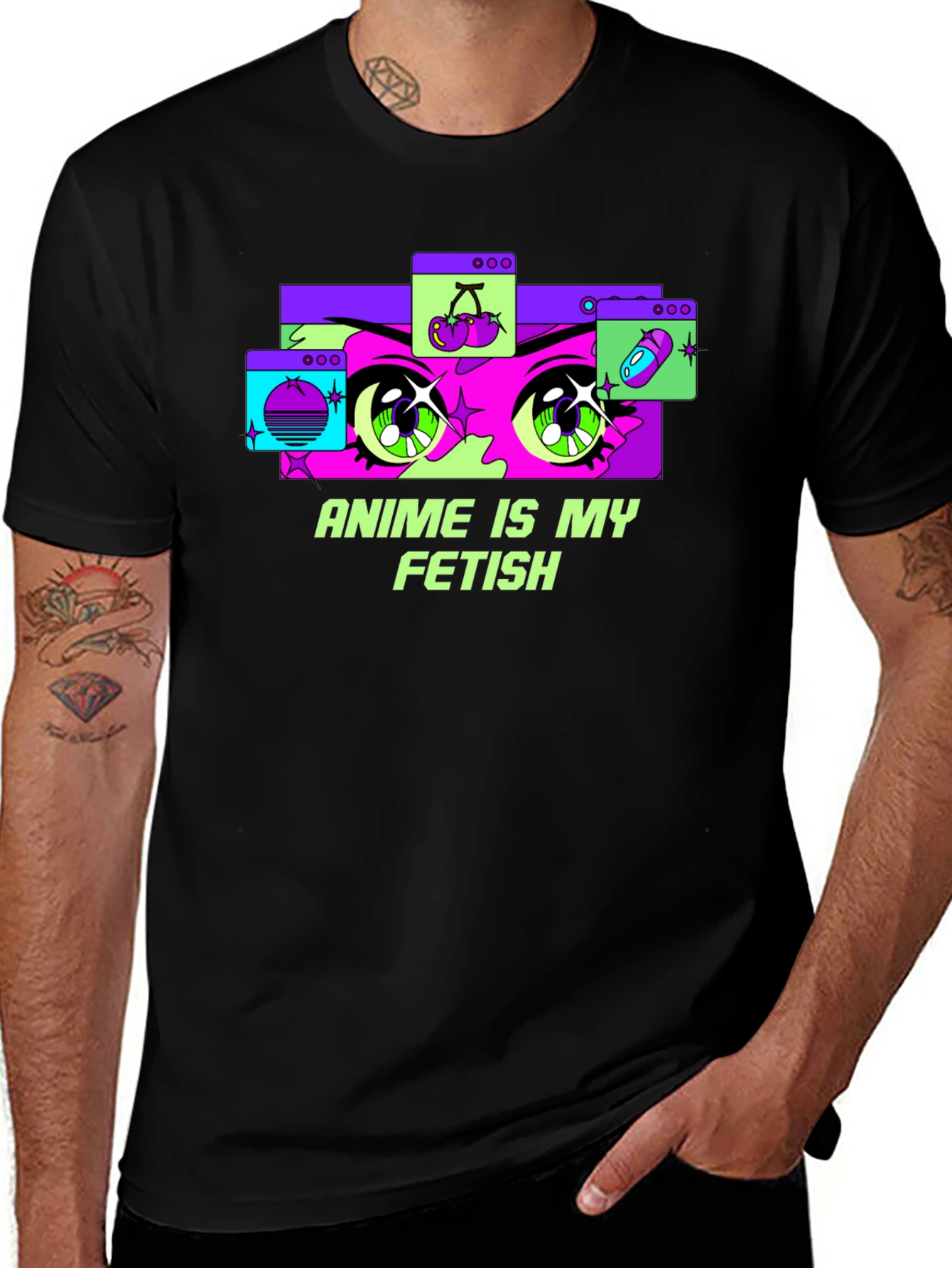 Variant 8 of Anime Is My Fetish Graphic Tee - Black