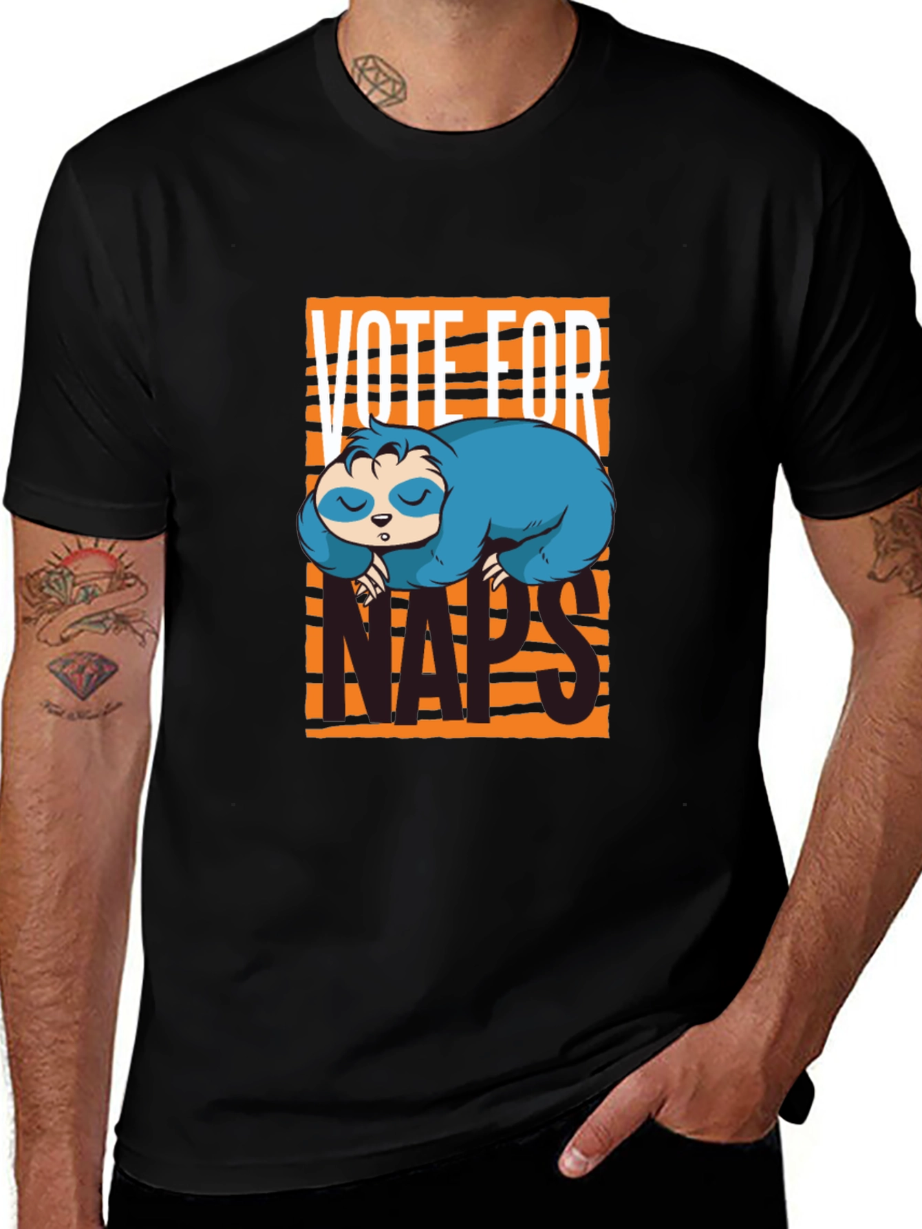 Variant 12 of Vote For Naps Sloth Graphic T-Shirt