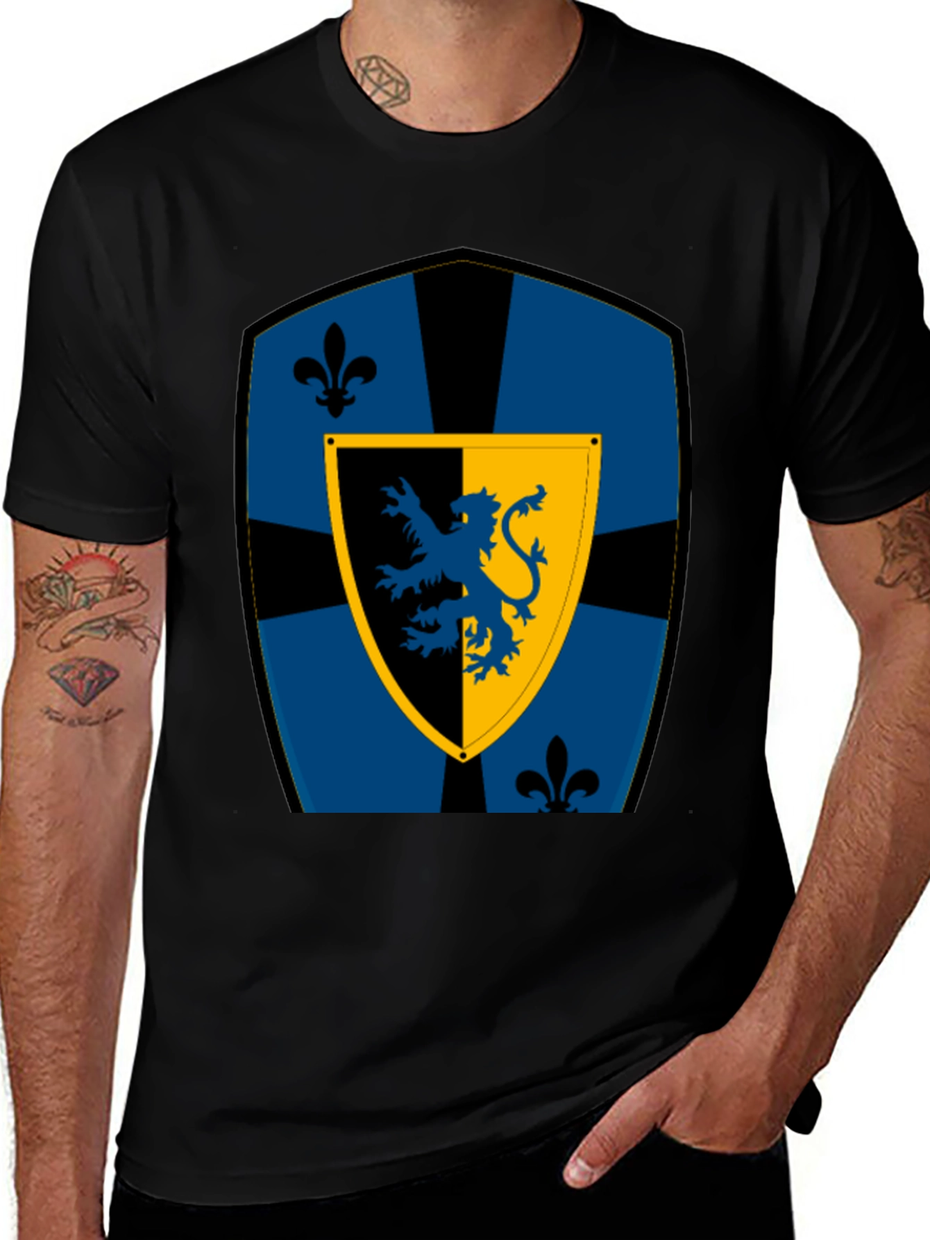 Medieval Heraldic Crest Graphic T-Shirt