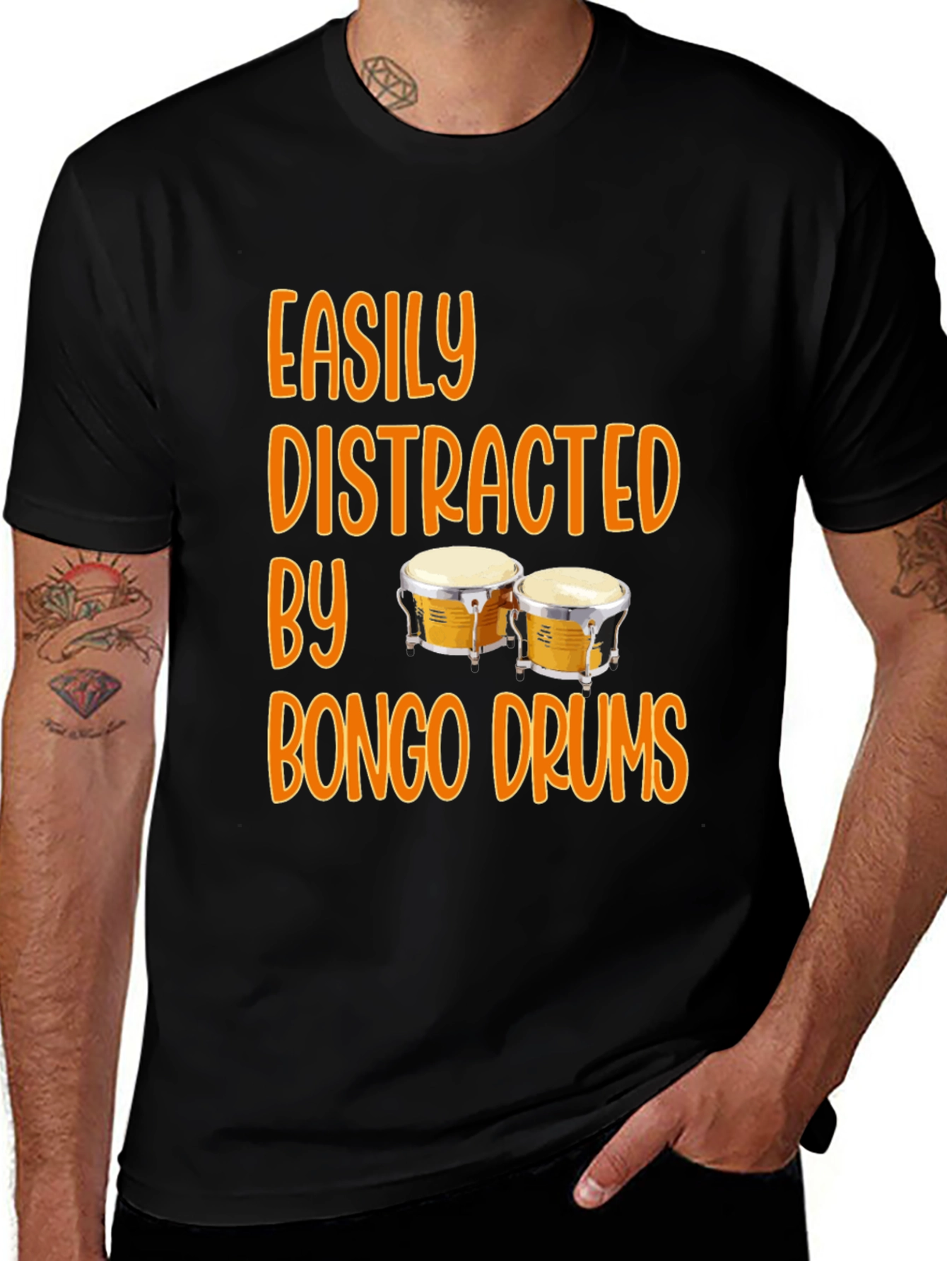 Variant 20 of Easily Distracted by Bongo Drums Graphic Tee