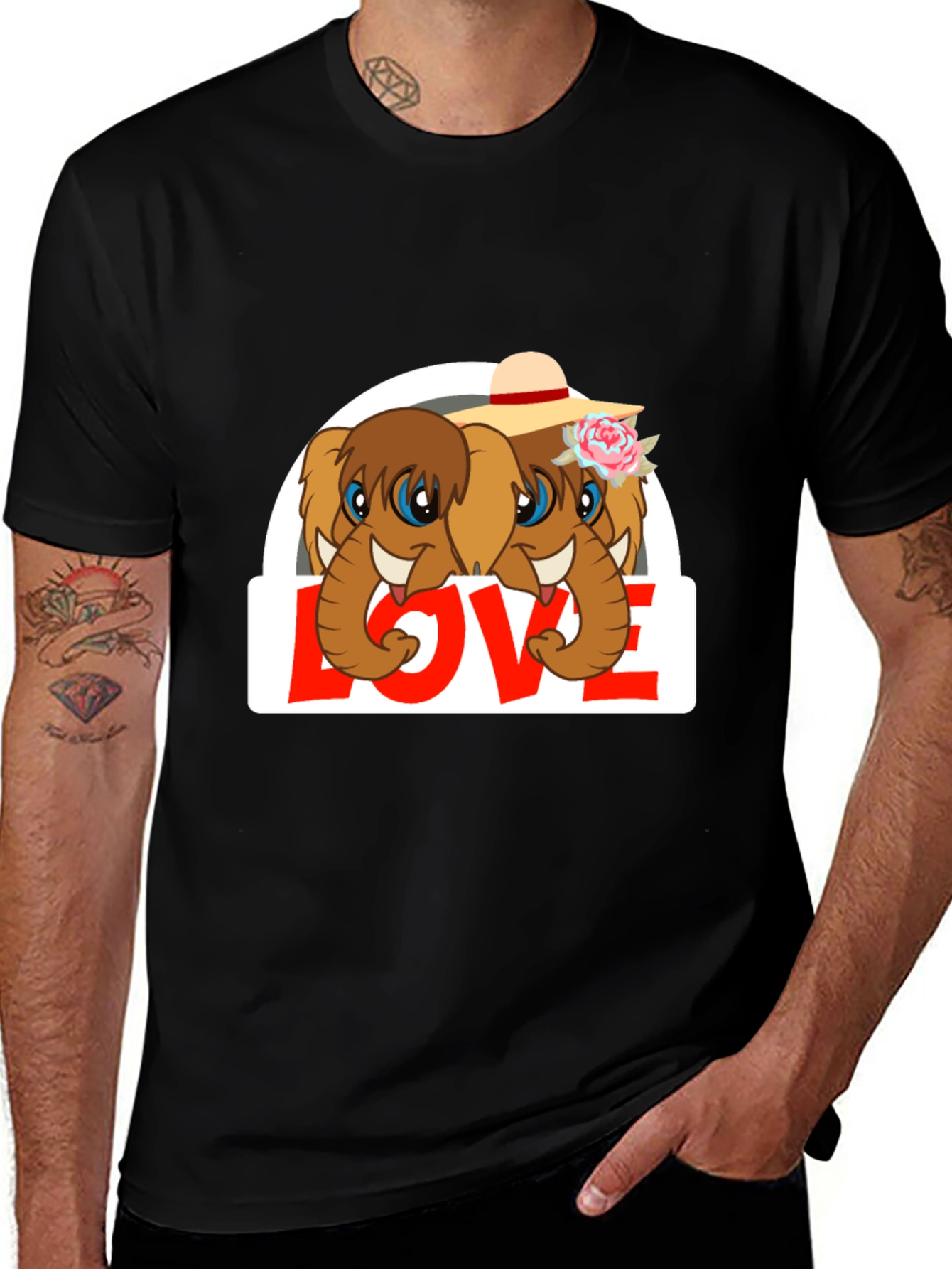 Variant 7 of Elephant Love Graphic Tee
