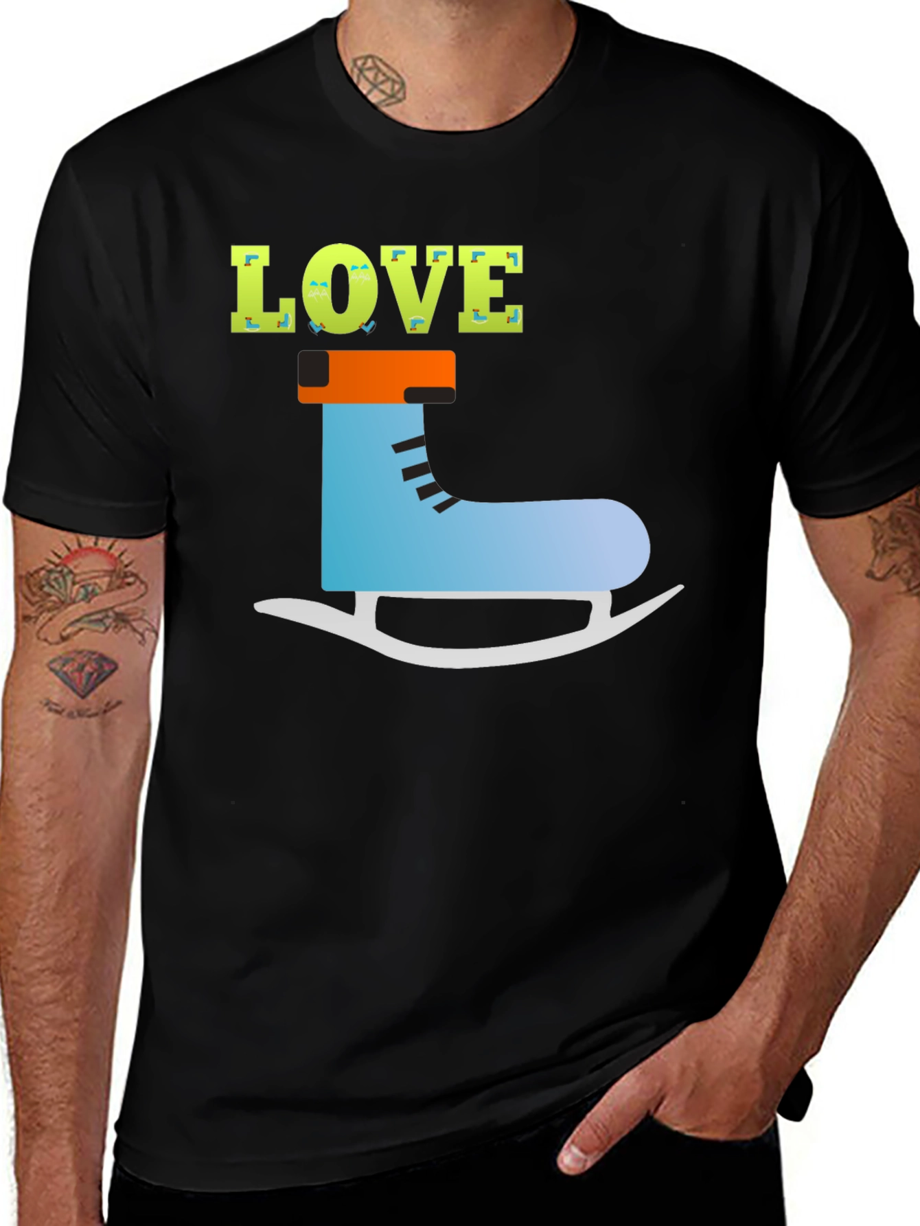 Variant 29 of Love Ice Skating Graphic Tee - Stylish Winter Shirt