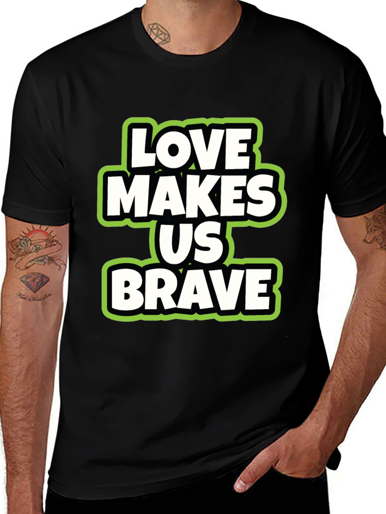 Variant 12 of Love Makes Us Brave Graphic Tee - Black