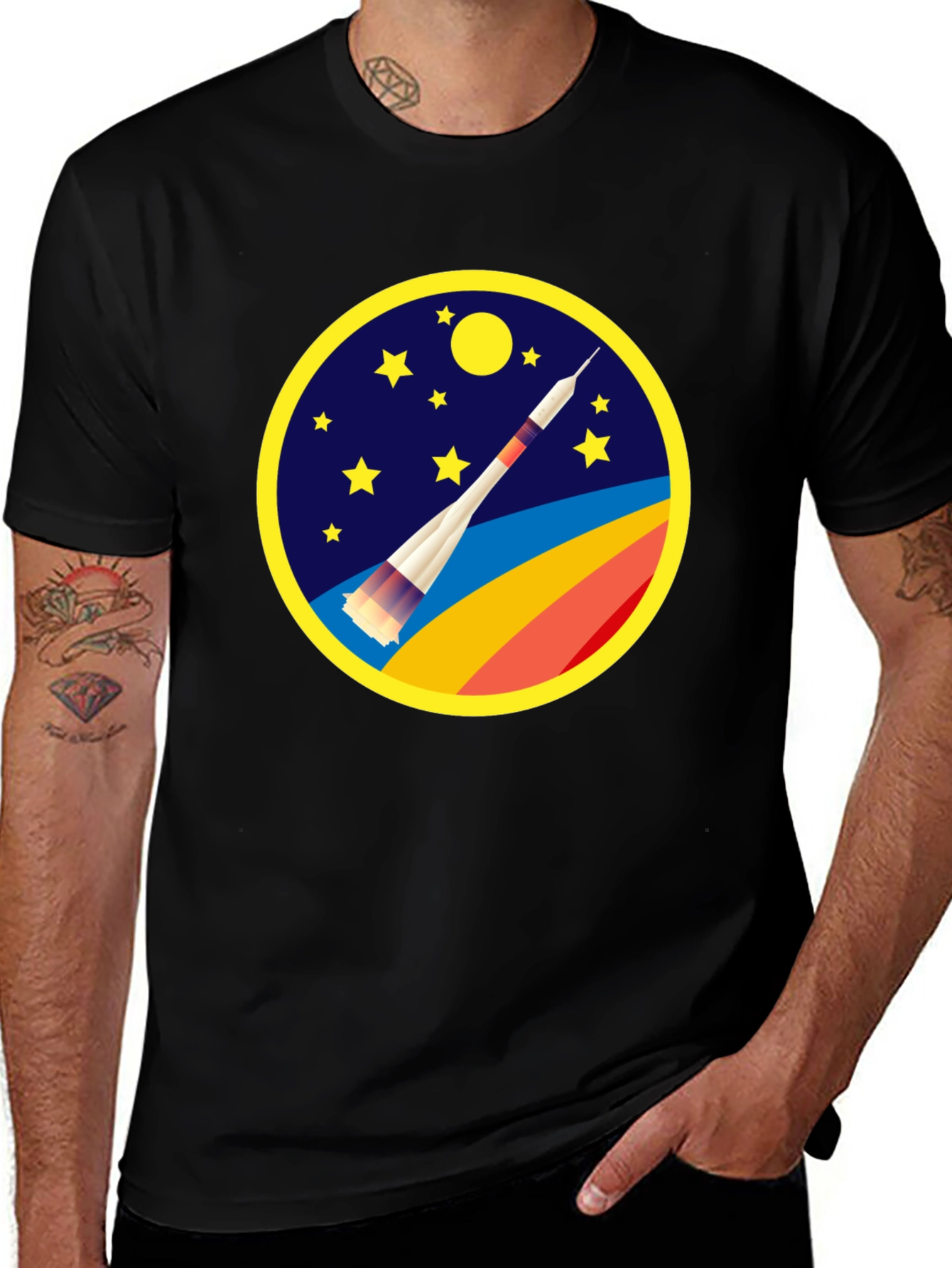 Variant 16 of Retro Rocket T-Shirt - Space Exploration Design