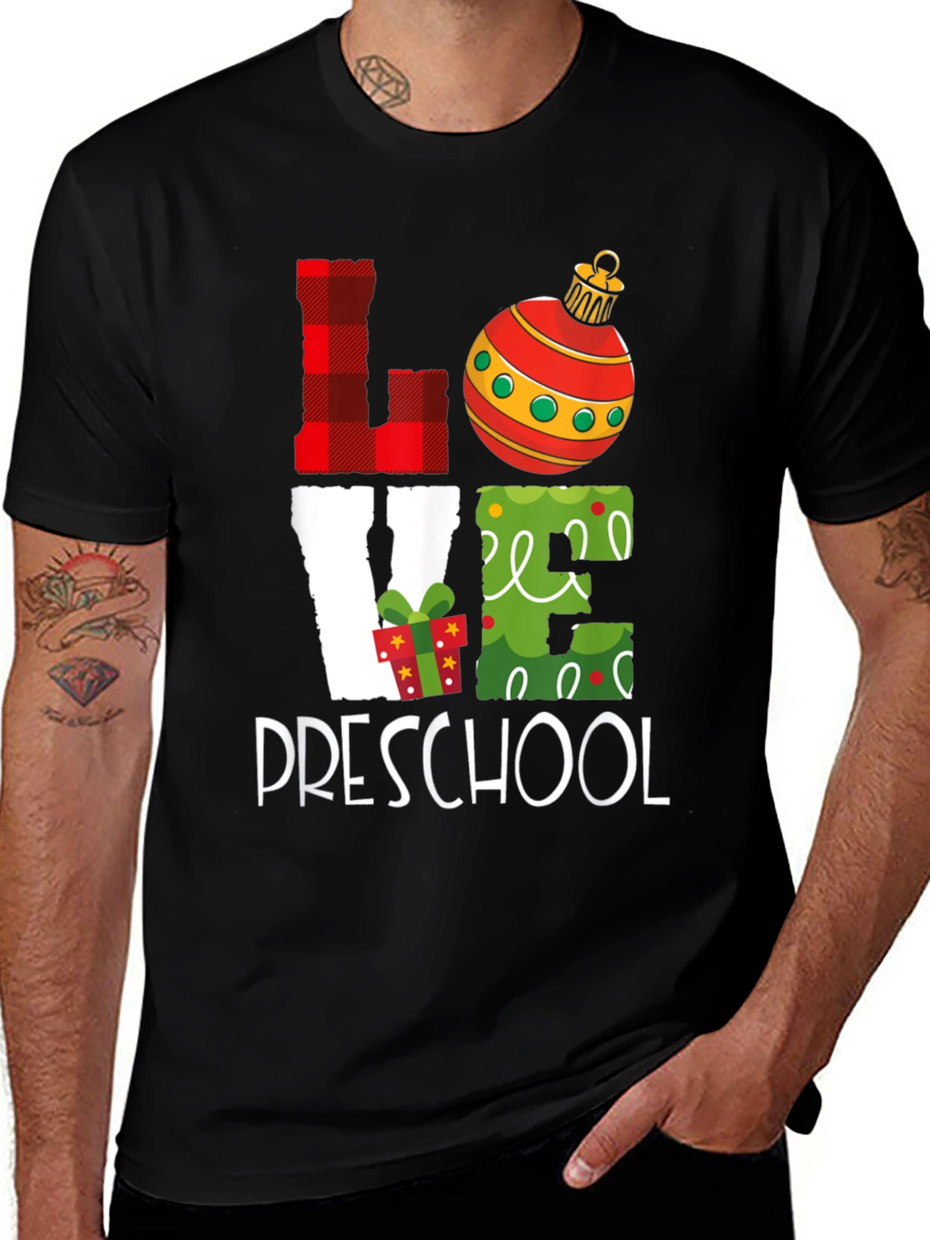 Love Preschool Christmas Graphic Tee