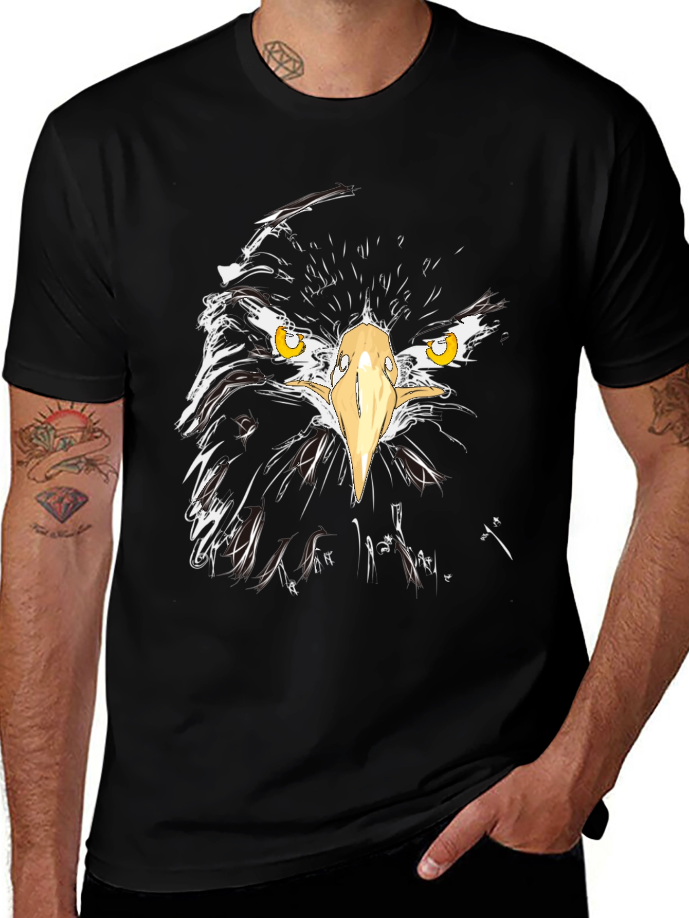Variant 2 of Eagle Graphic Print Black T-Shirt
