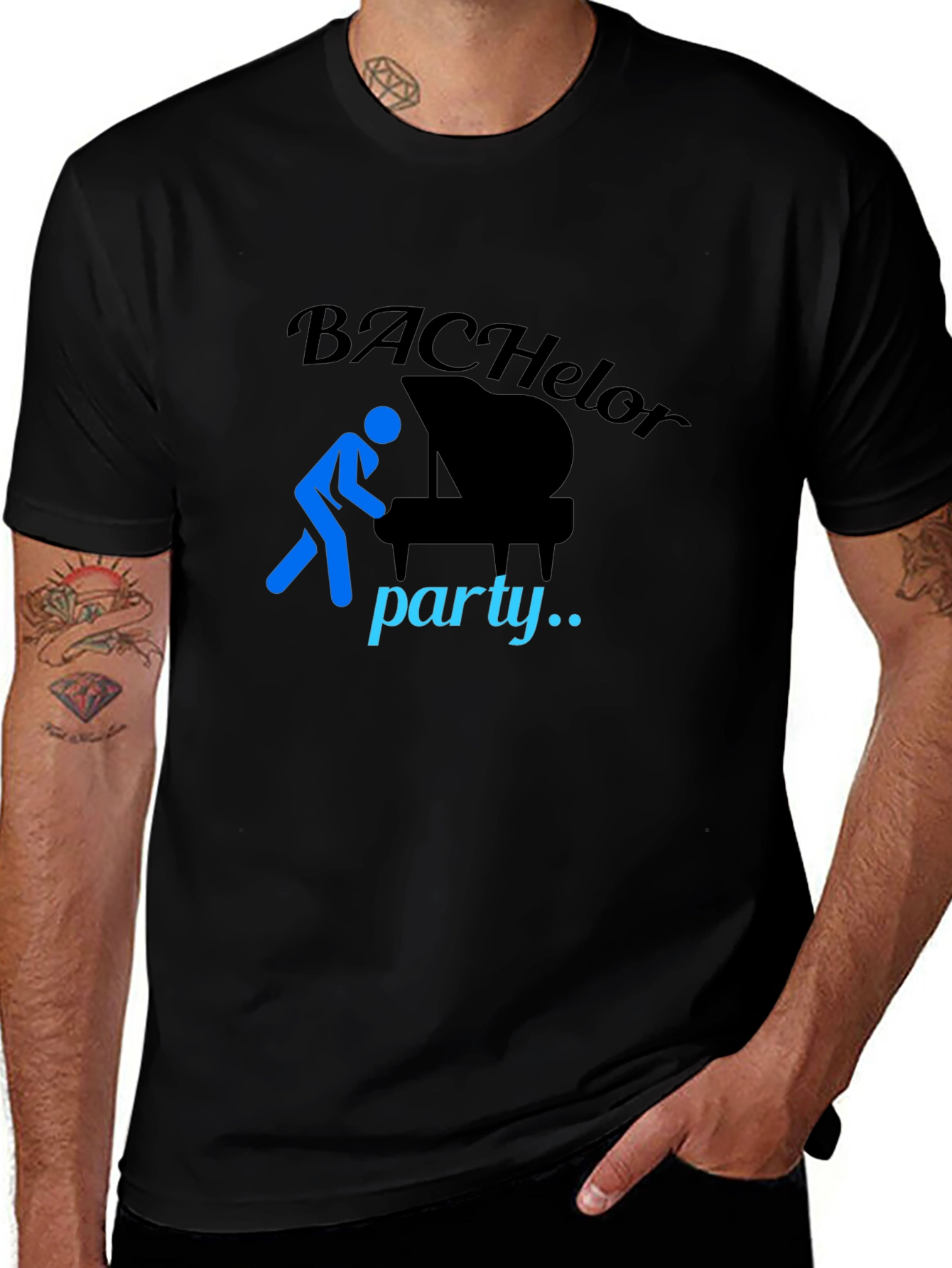 Variant 8 of Bachelor Party Piano T-Shirt