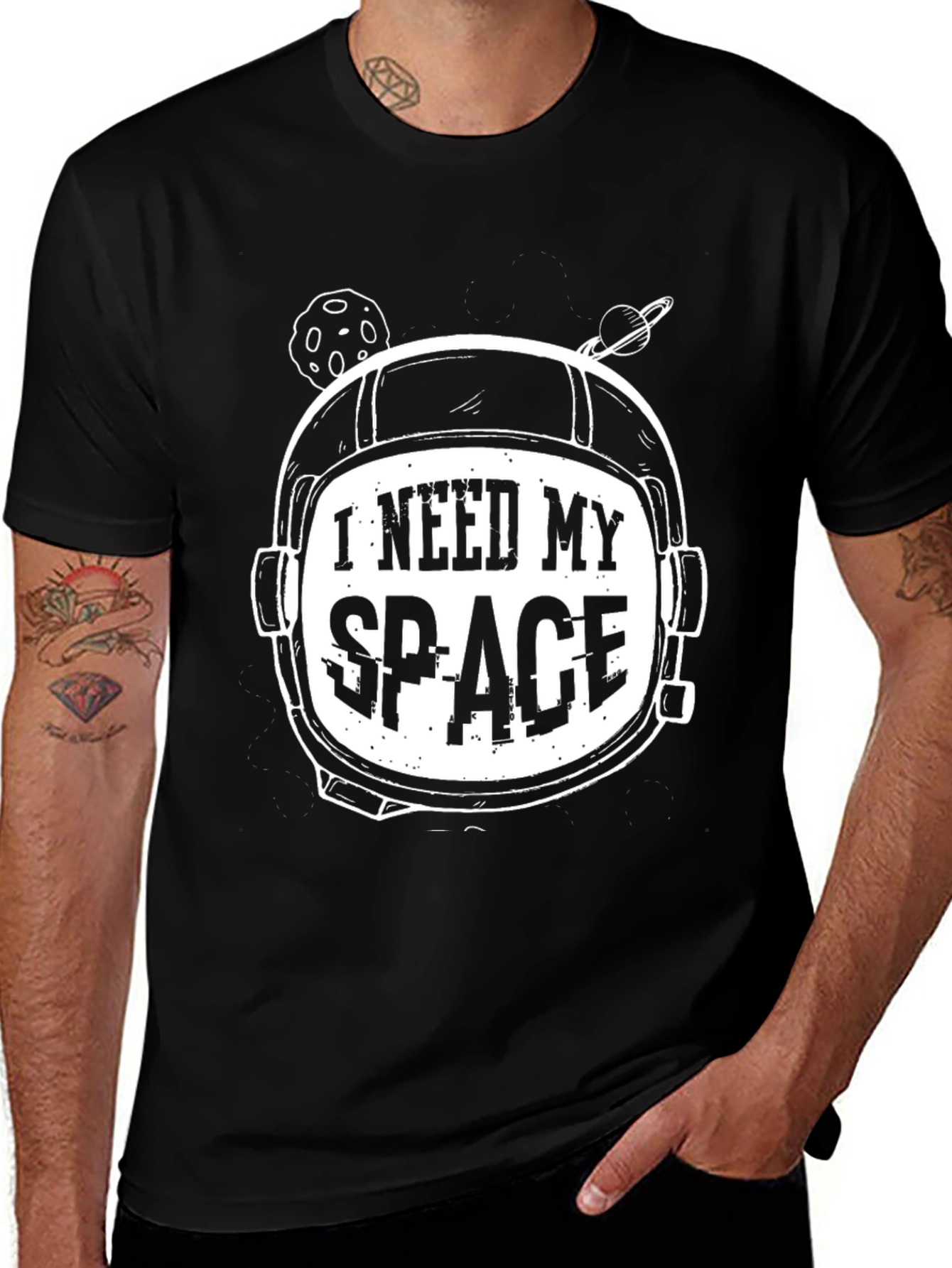 Variant 9 of I Need My Space T-Shirt - Astronaut Helmet Graphic Tee