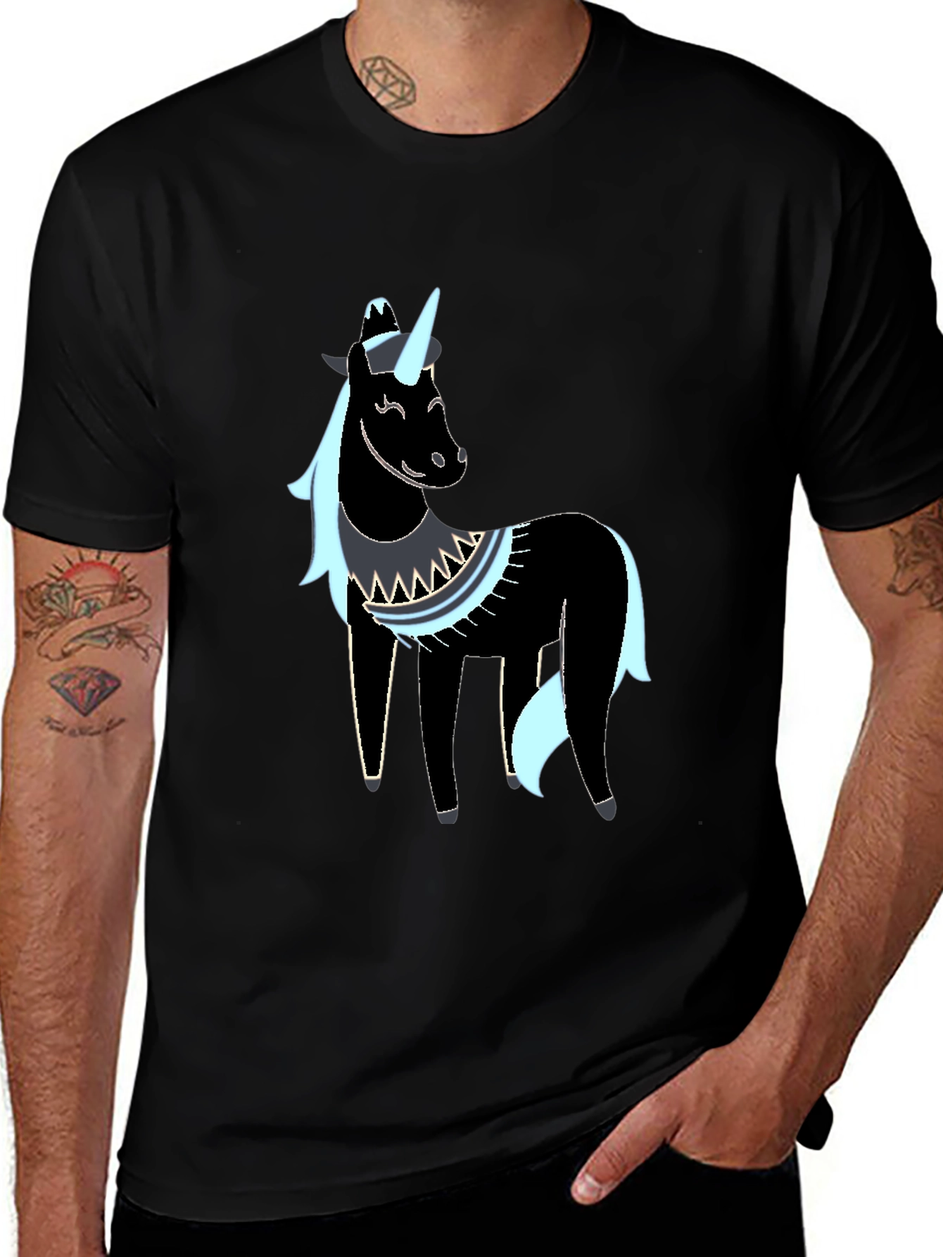 Variant 7 of Unicorn Graphic Tee - Quirky Black T-Shirt