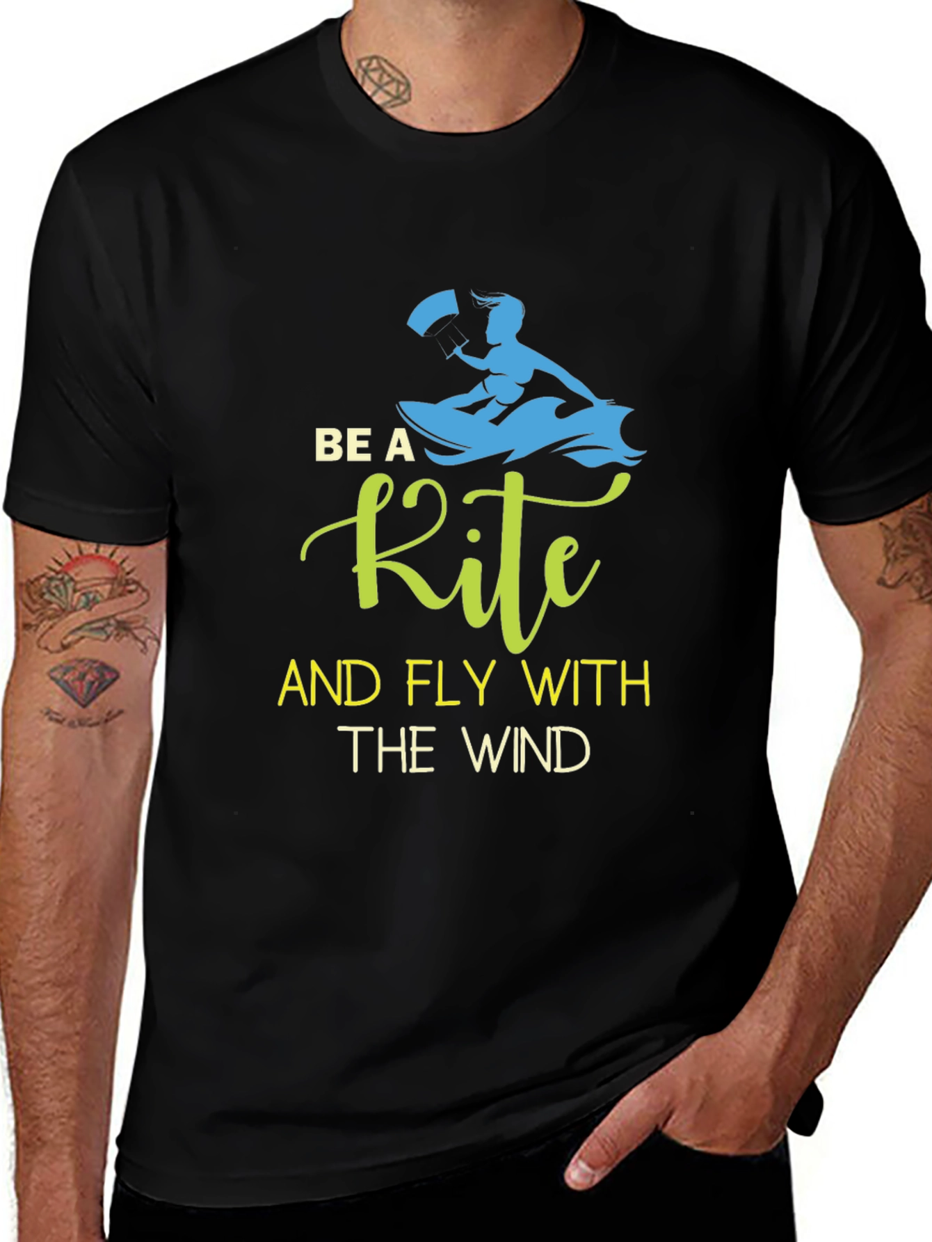 Variant 13 of Be A Kite And Fly With The Wind Black T-Shirt