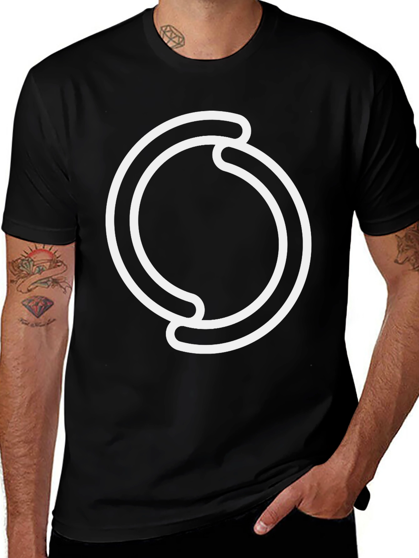 Modern Circle Graphic Tee - Minimalist Design