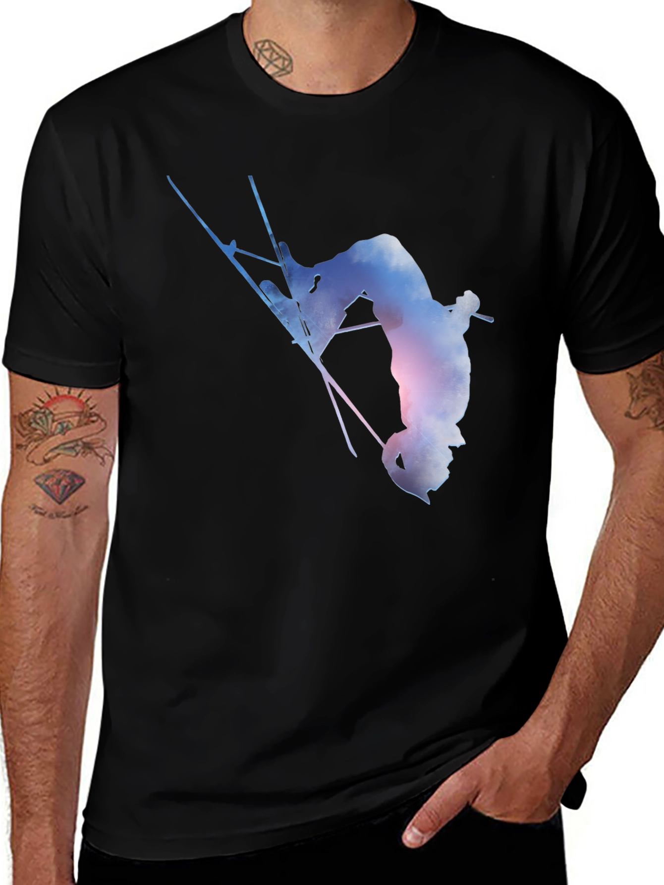 Variant 8 of Cool Skiing Stunt Graphic T-Shirt