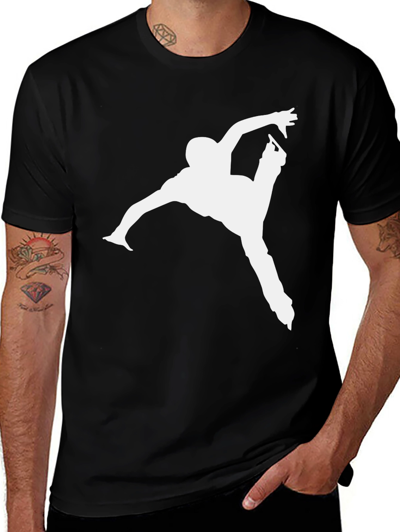 Variant 19 of Figure Skating T-Shirt - Black Cotton Tee