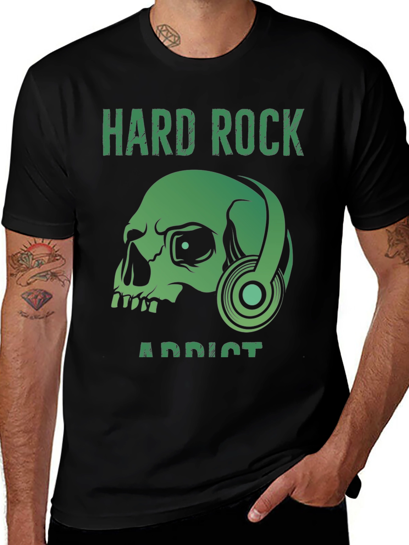 Variant 8 of Hard Rock Addict T-Shirt: Skull & Headphones