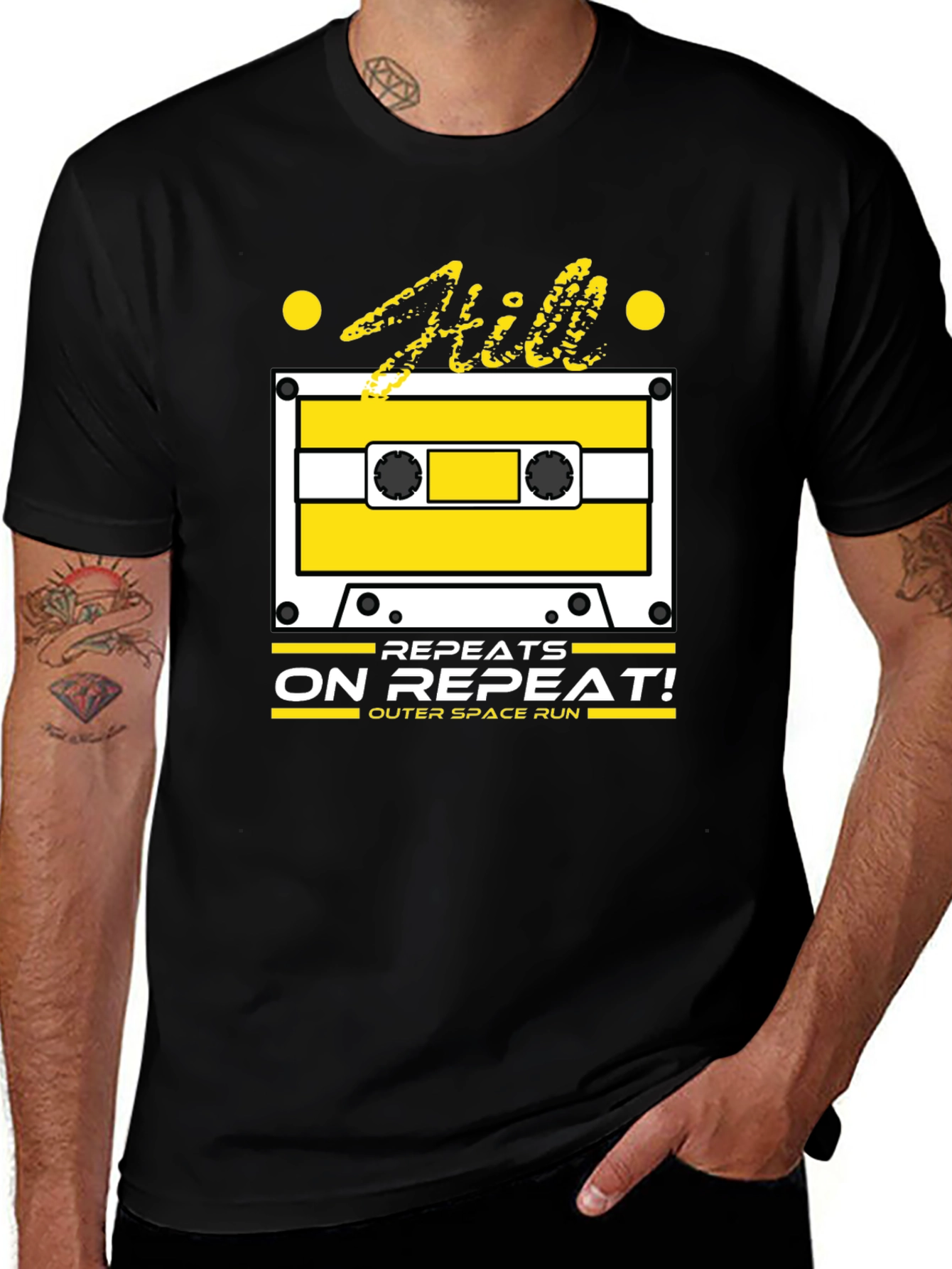 Variant 25 of Retro Cassette Tape Graphic Tee - "Repeats On Repeat!"