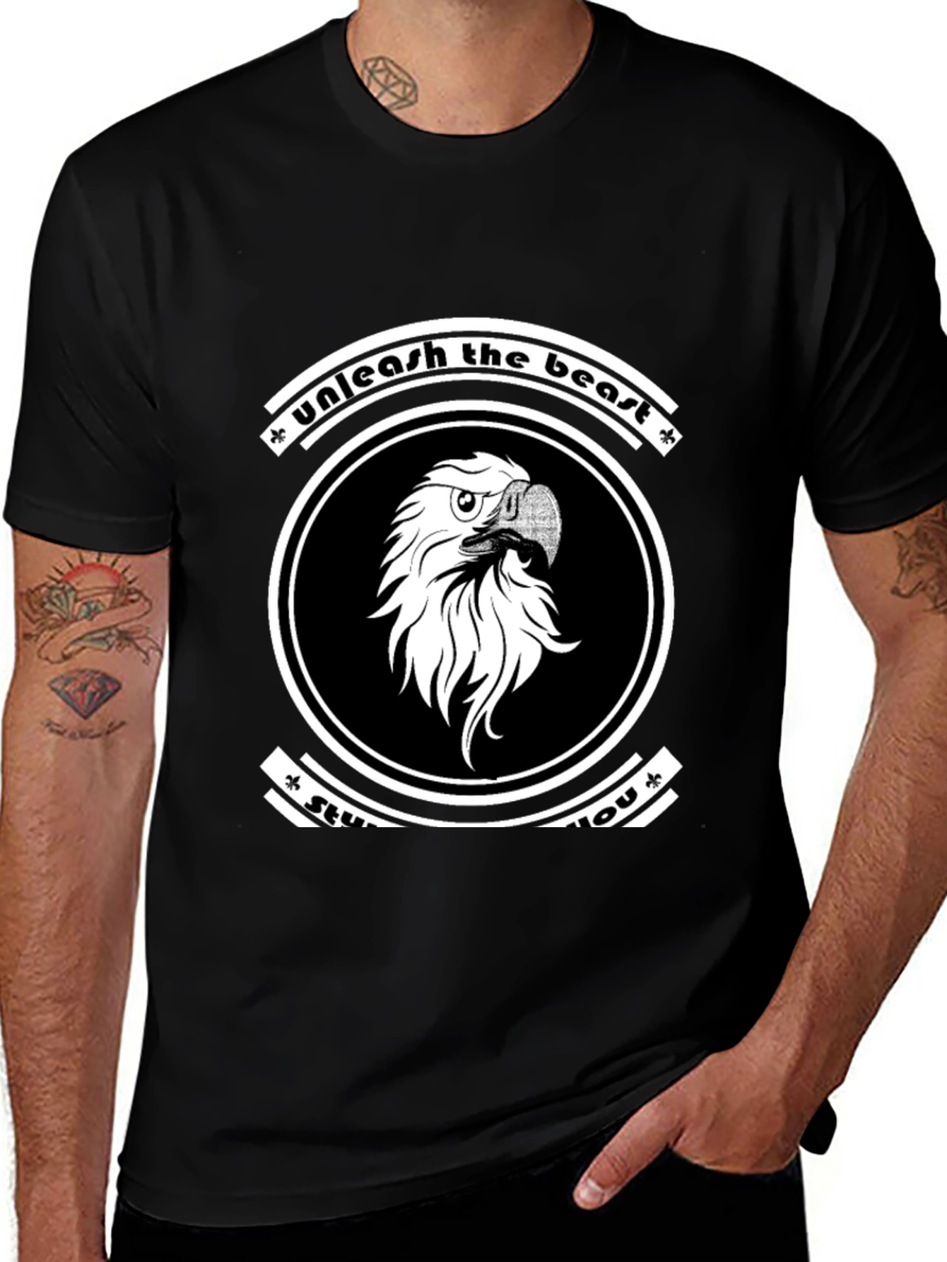 Variant 19 of Unleash the Beast Eagle Graphic Black T-Shirt