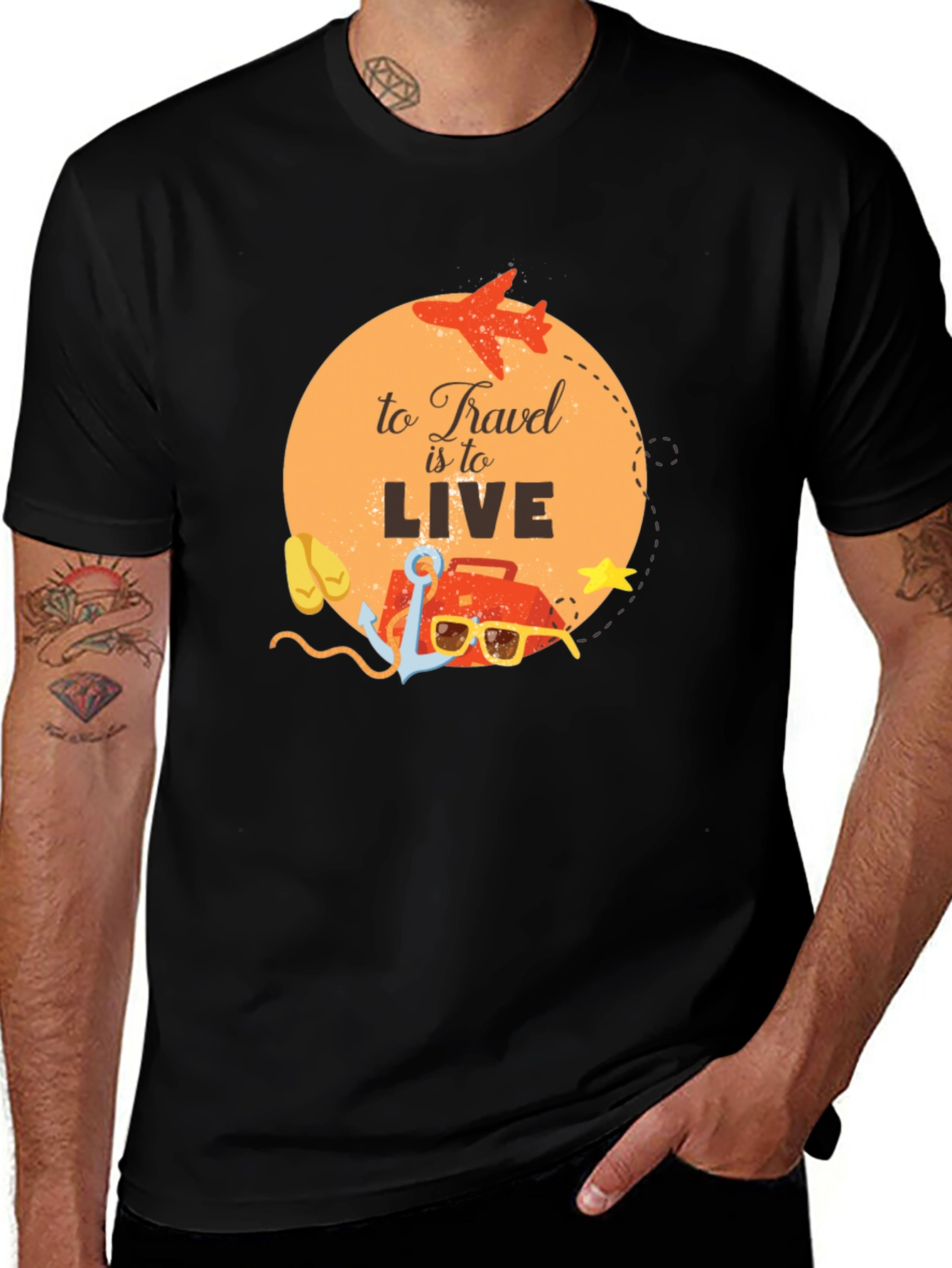 Variant 27 of Travel is to Live Graphic Tee